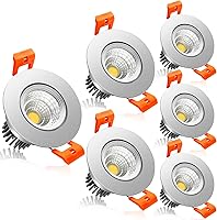 Vista 9 de Lámpara de techo empotrable LED de 2 pulgadas, luz LED regulable de 3 W, luces empotrables COB de 60 ángulos de haz con controlador, blanco cálido