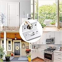 Vista 7 de Paquete de 16 unidades de accesorios de captura de bola para puerta de armario, cierre de bola ajustable con pestillo de acero inoxidable (plateado)