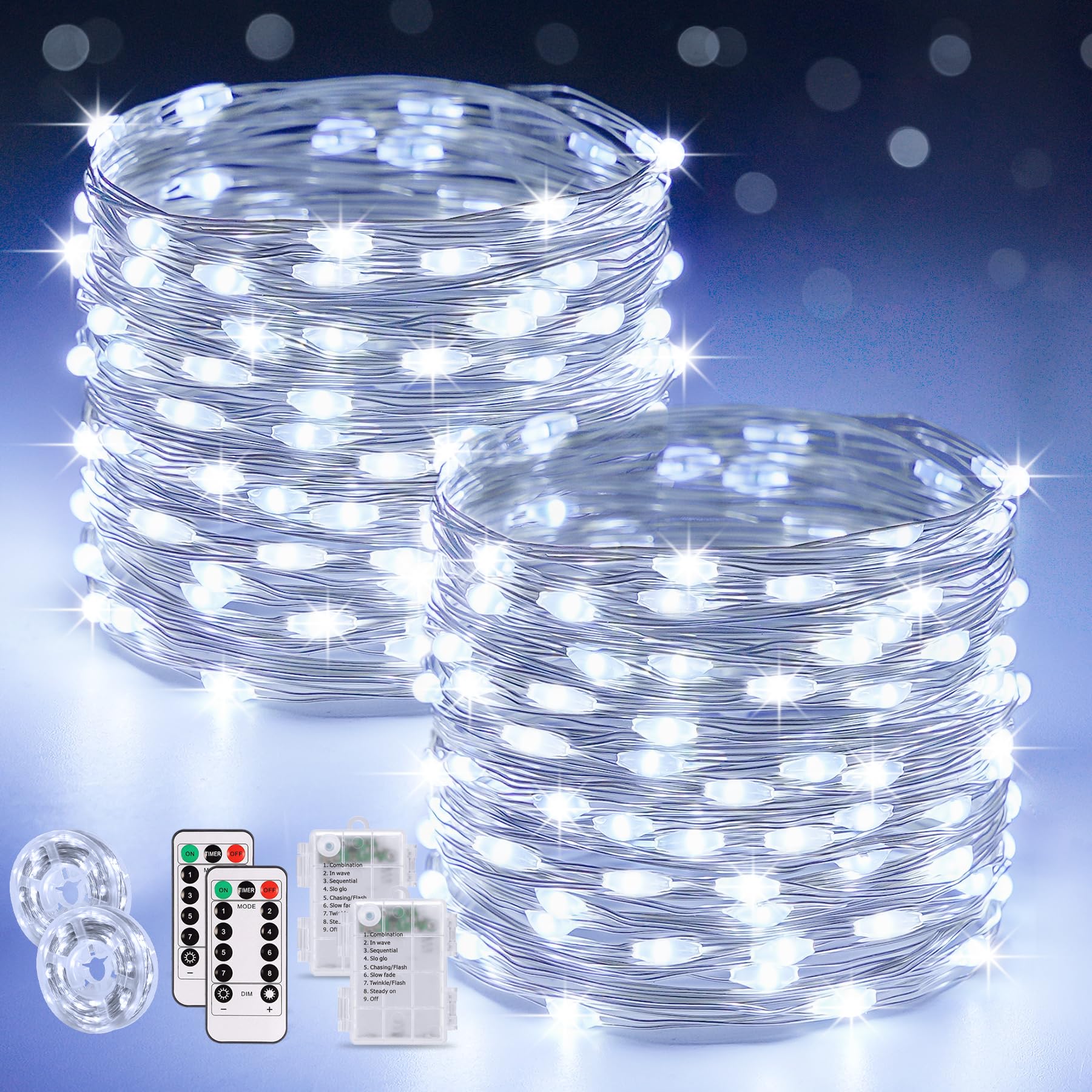 Amazon.com : JMEXSUSS 2 Pack Fairy Lights Battery Operated