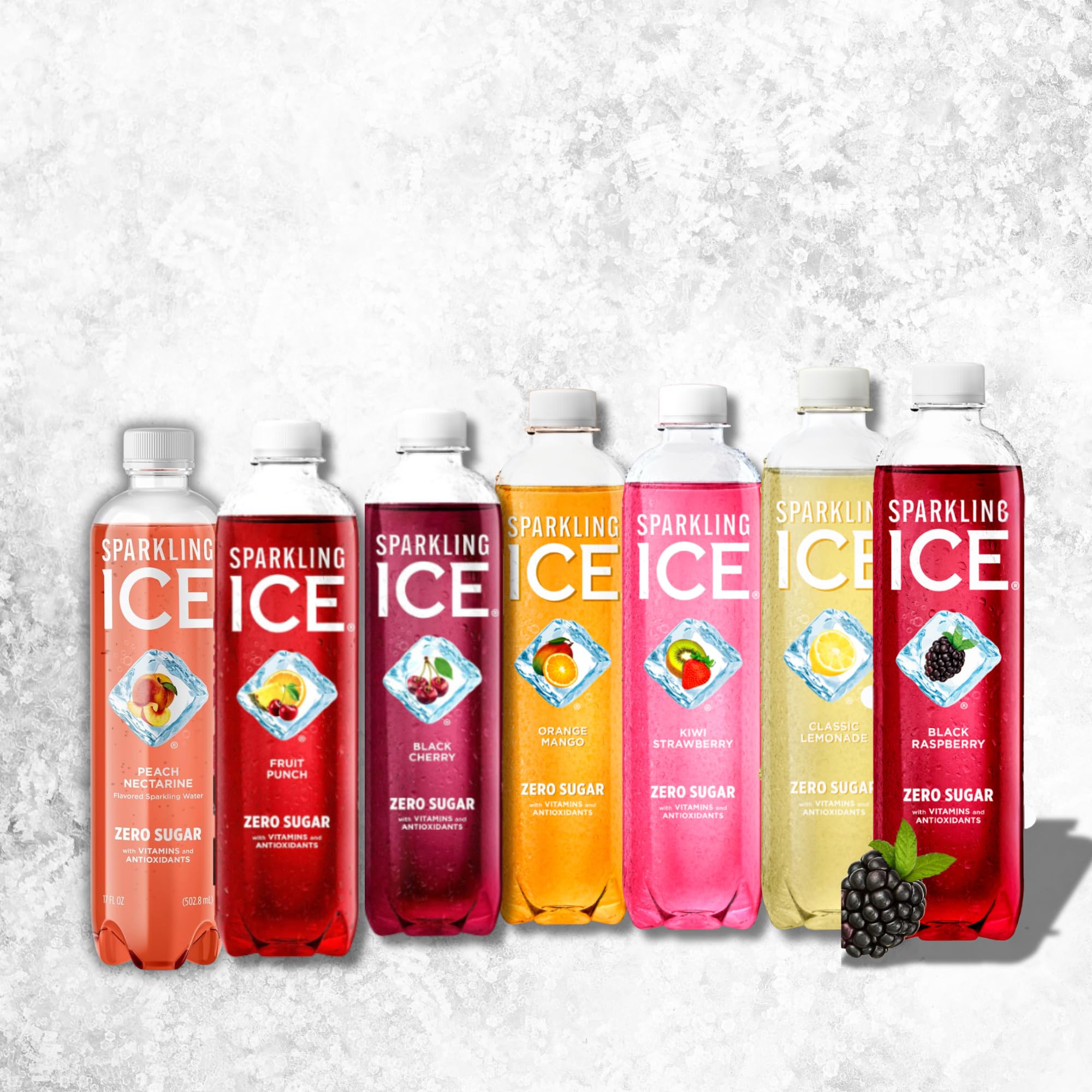 Variety Pack: 12 Sparkling Water - 4 Black Raspberry, 2Lemonade, 2 Black Cherry, 4 Mixed Flavors