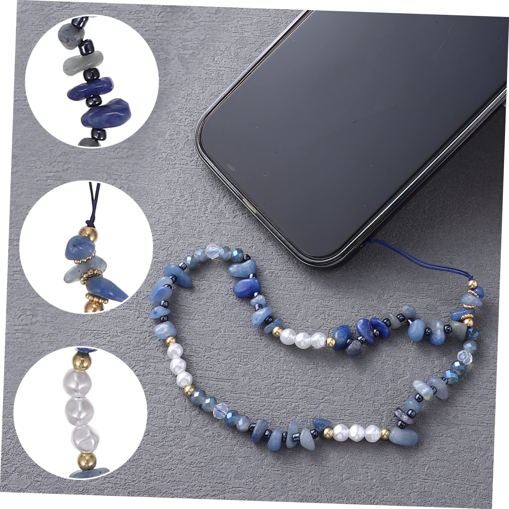 DOITOOL 4 Juegos De Cordón Para Teléfono Móvil Llavero Con Piedras Para Teléfono 3 Unidades X 4