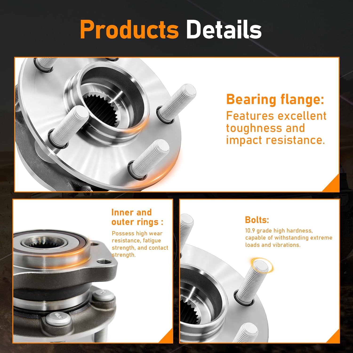 513413 Front Wheel Hub Bearing Assembly 5 Lugs w/ABS Compatible for Subaru Forester 2014-2018, Impreza 2014-2019, Crosstrek 2016-2020, XV Crosstrek 2014-2015