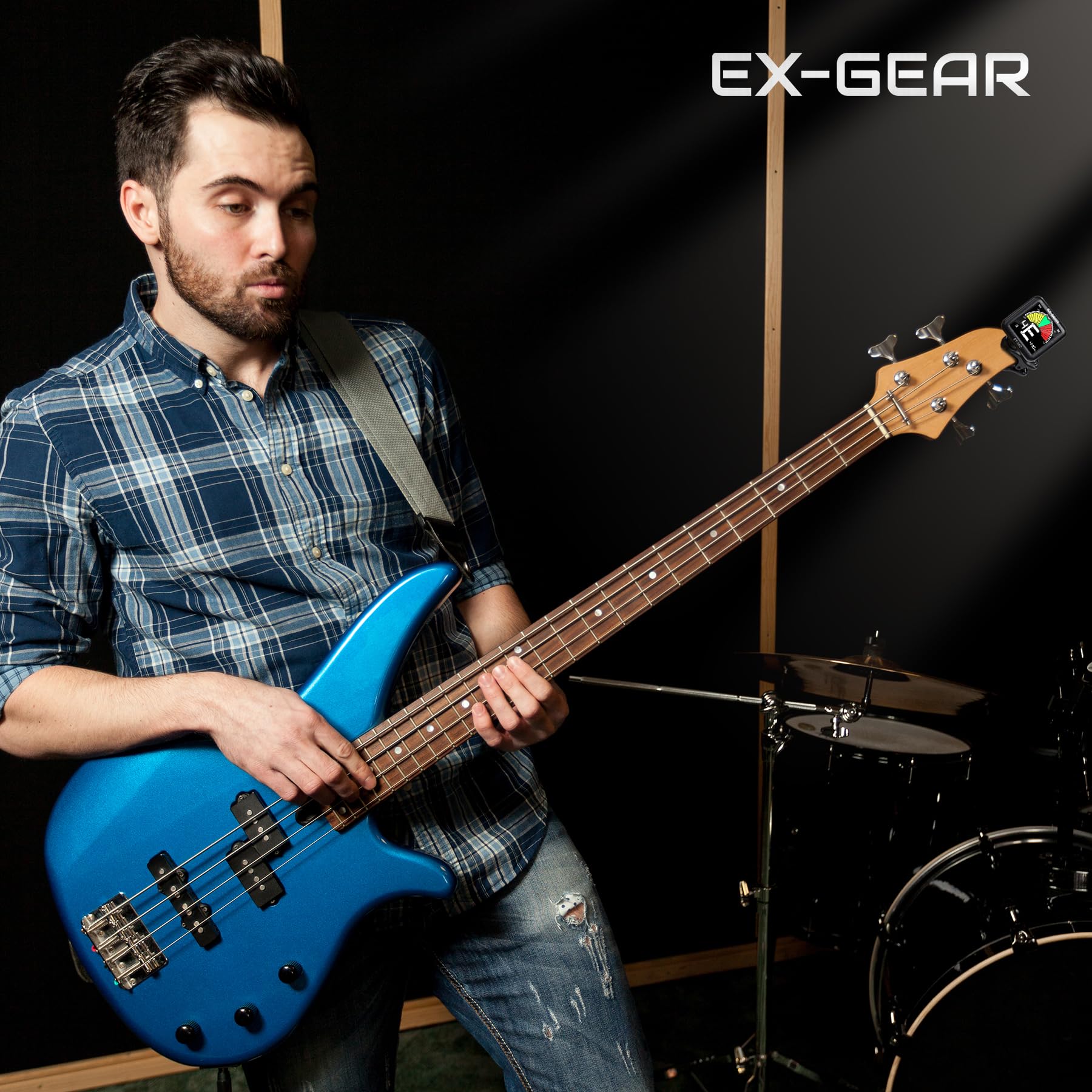 Afinador de guitarra profesional con clip, giratorio de 360° recargable, afinador de guitarra acústica con pantalla LCD grande, afinación rápida y precisa para guitarra, violín, bajo, ukelele