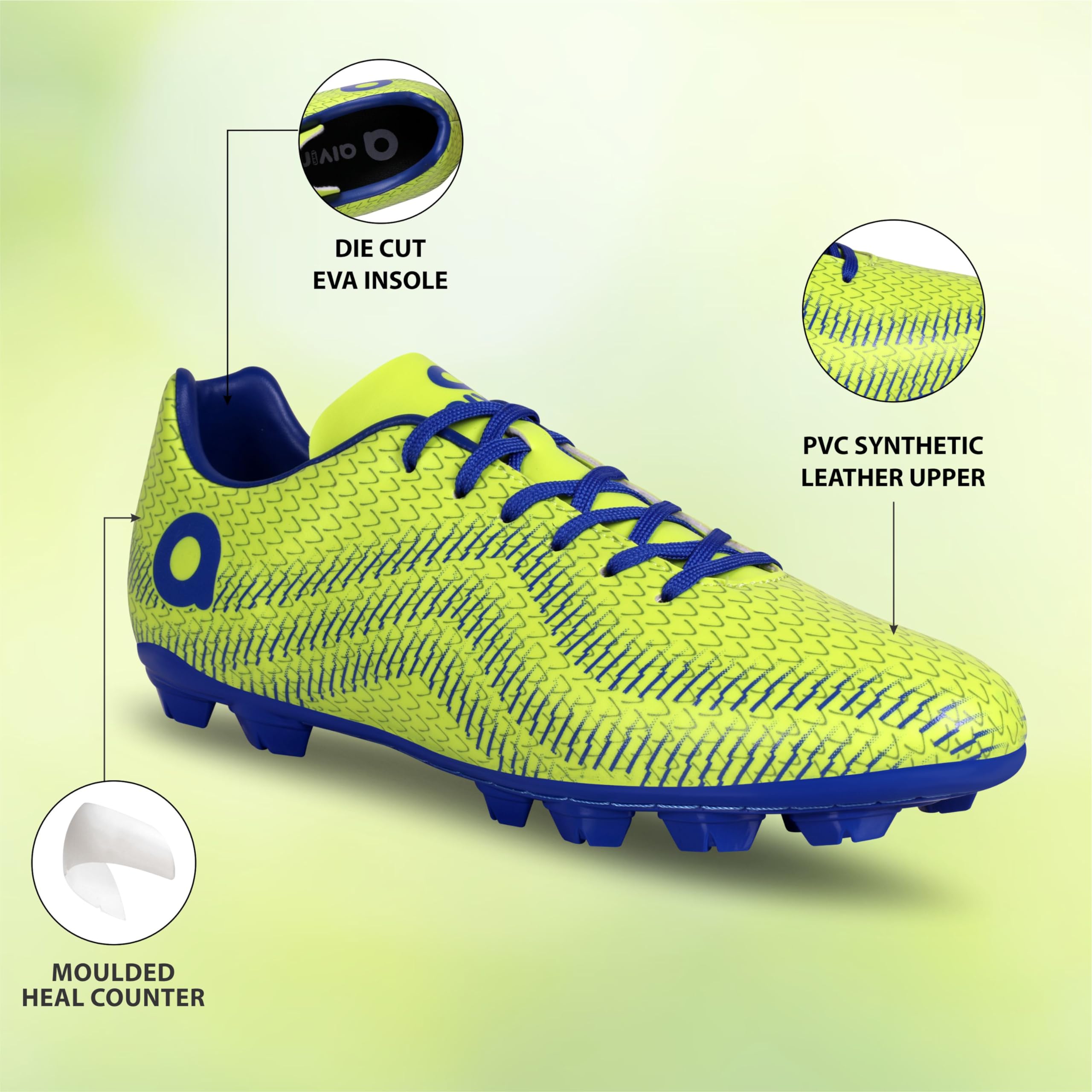 Aivin Rattle Snake Football Stud | Lightweight Comfort & Maximum Grip | Best for Competitive Soccer Players | Sports Cleats | Football Footwear (Green, UK Footwear Size System, Adult, Men, Numeric, Medium, 5) 1