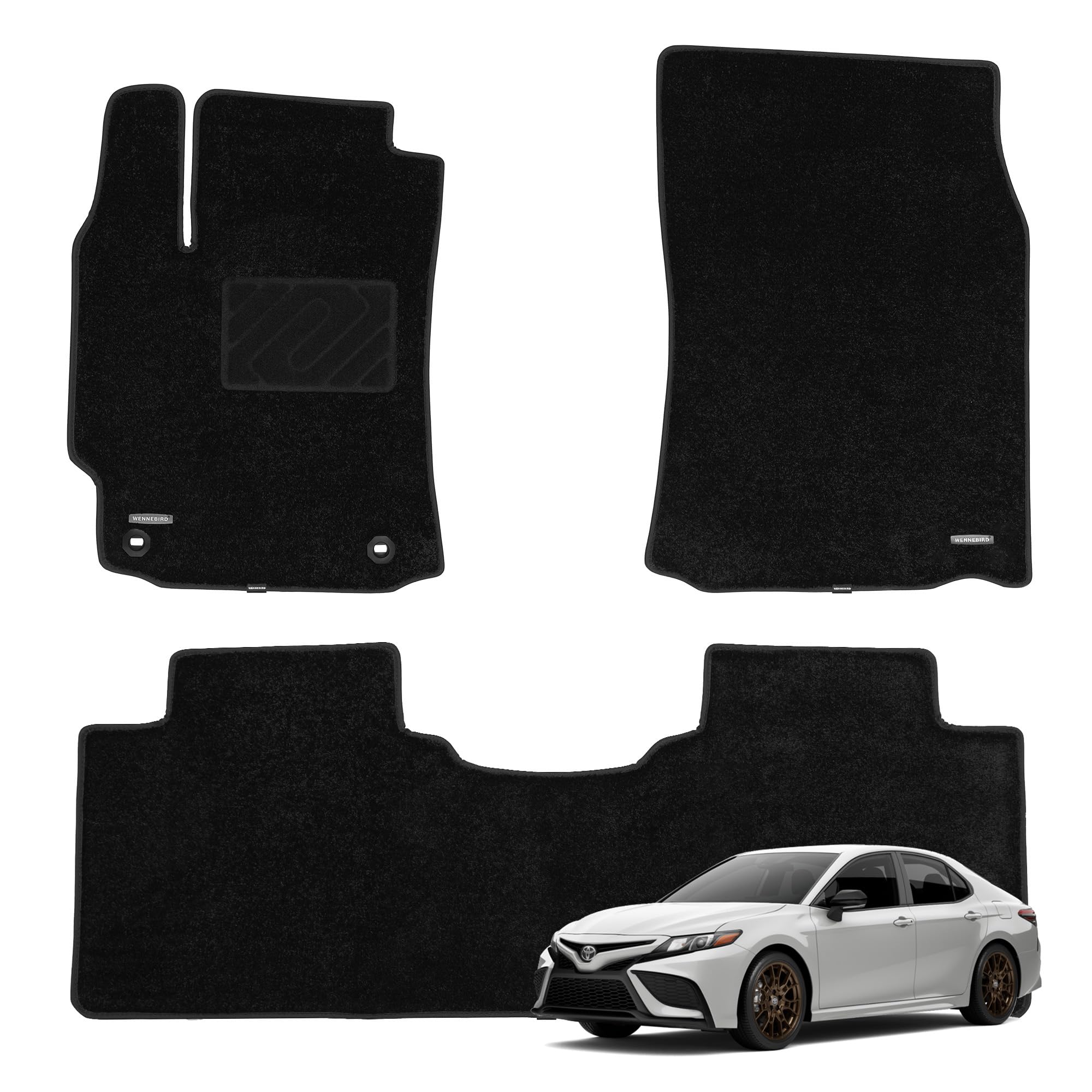 WENNEBIRD Superior Carpet Floor Mats for 2012-2017 Toyota Camry, Camry Hybrid, Premium All Weather Anti-Slip Waterproof Floor Liners, 0.5 Inch Thickness Rugs - 3pc