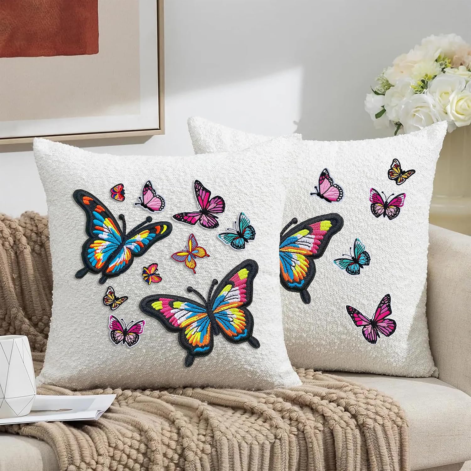 10PCS Colorful Butterfly Iron on Patches, Funny & Pretty Iron on/Sew on Embroidered Appliques for Clothing Backpacks Hats Shoes Jackets Skirts DIY Decoration (10PCS Butterfly)