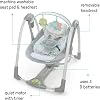 Ingenuity - Swing 'n Go Portable Swing - Hugs and Hoots, 5 Swing Speeds, 8 Soothing Melodies, Removable Toy Bar, Newborn and Above, Grey