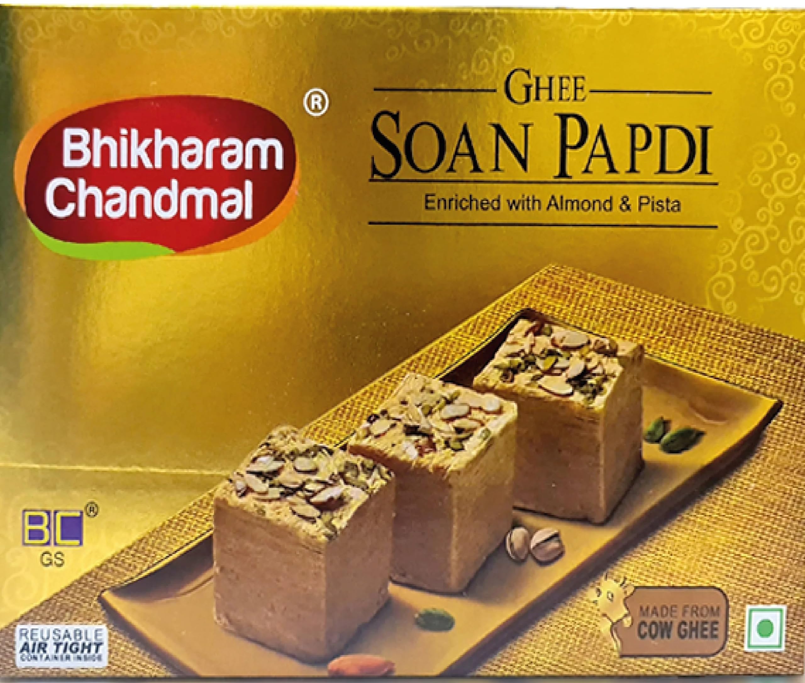 Bhikharam Chandmal Ghee Soan Papdi, 500g Box