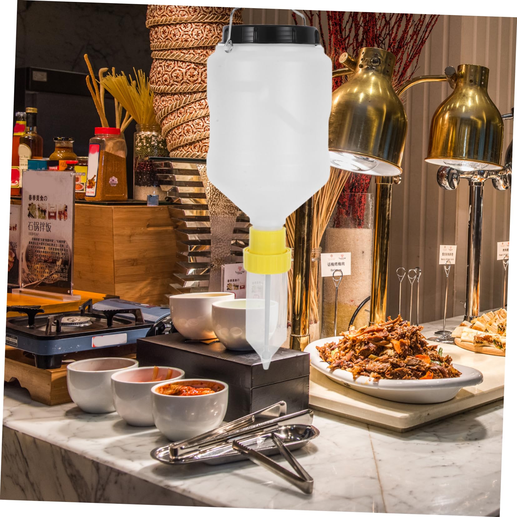 Mobestech Quetschflasche Für Ketchup Und Öl Hängender Saucenspender Auslaufsicher Nachfüllbar Für Soßen Gewürze Und Salatdressing