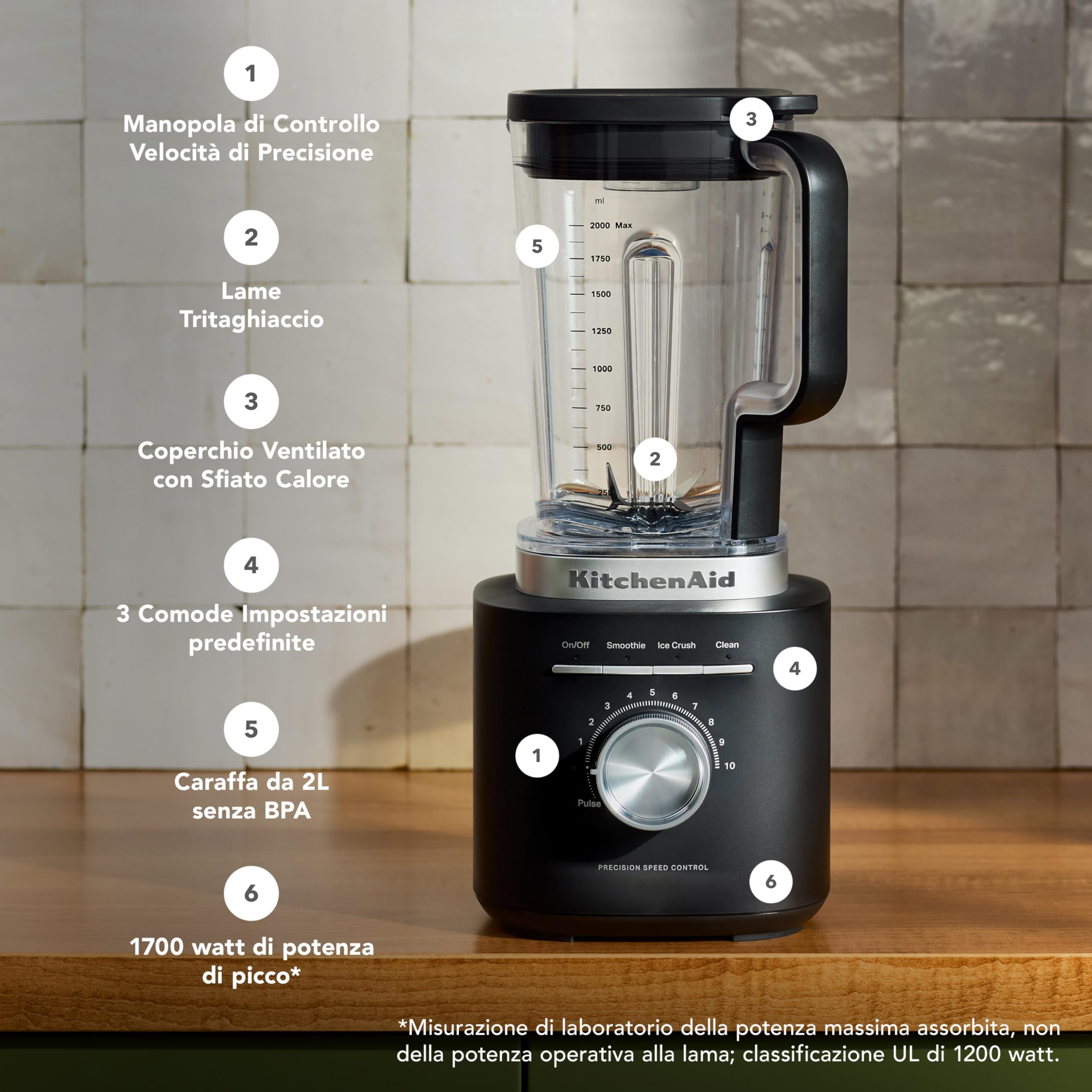 KitchenAid 5KSB2073EBM Pure Power Blender mikser stojący, matowy czarny