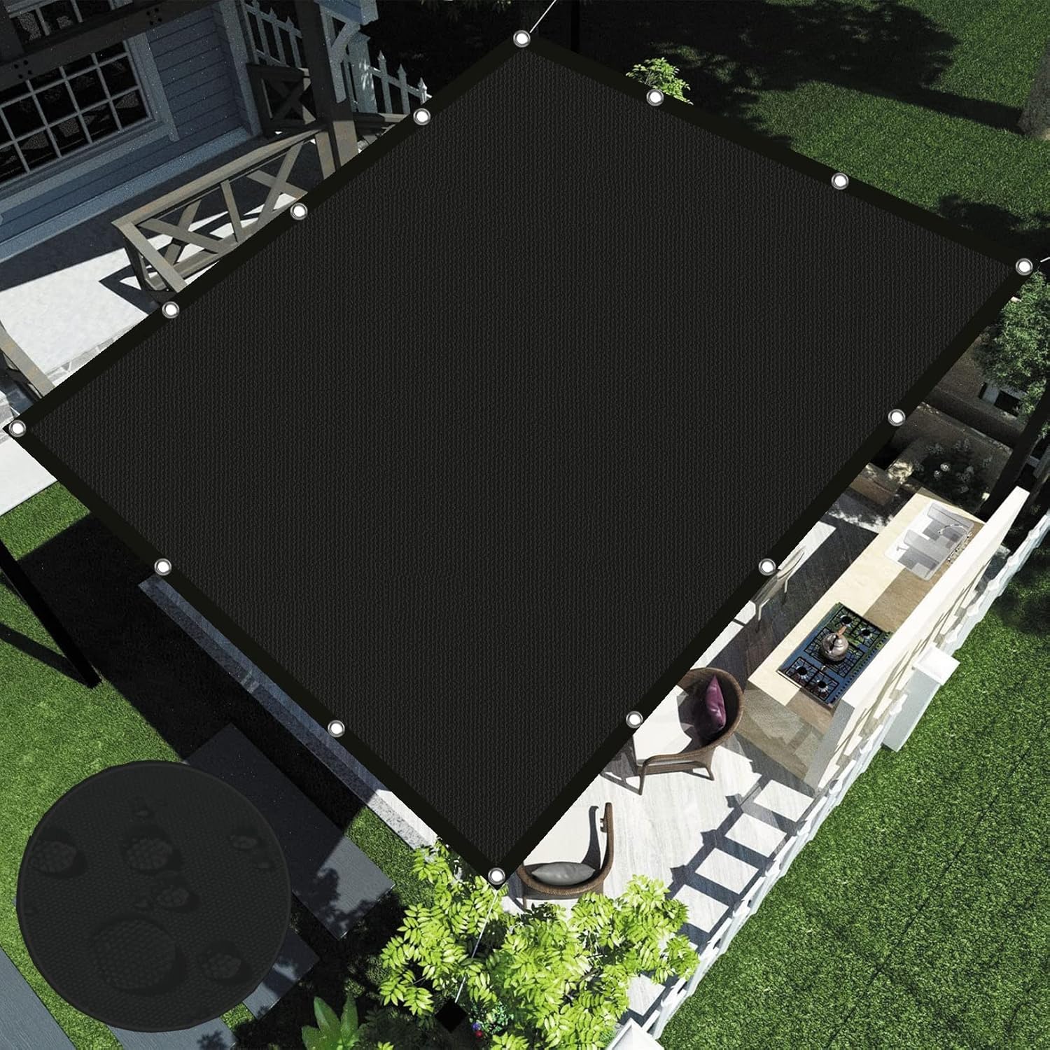 Sun Shade Sail Rectangle 6 x 7 m Waterproof PES Polyester