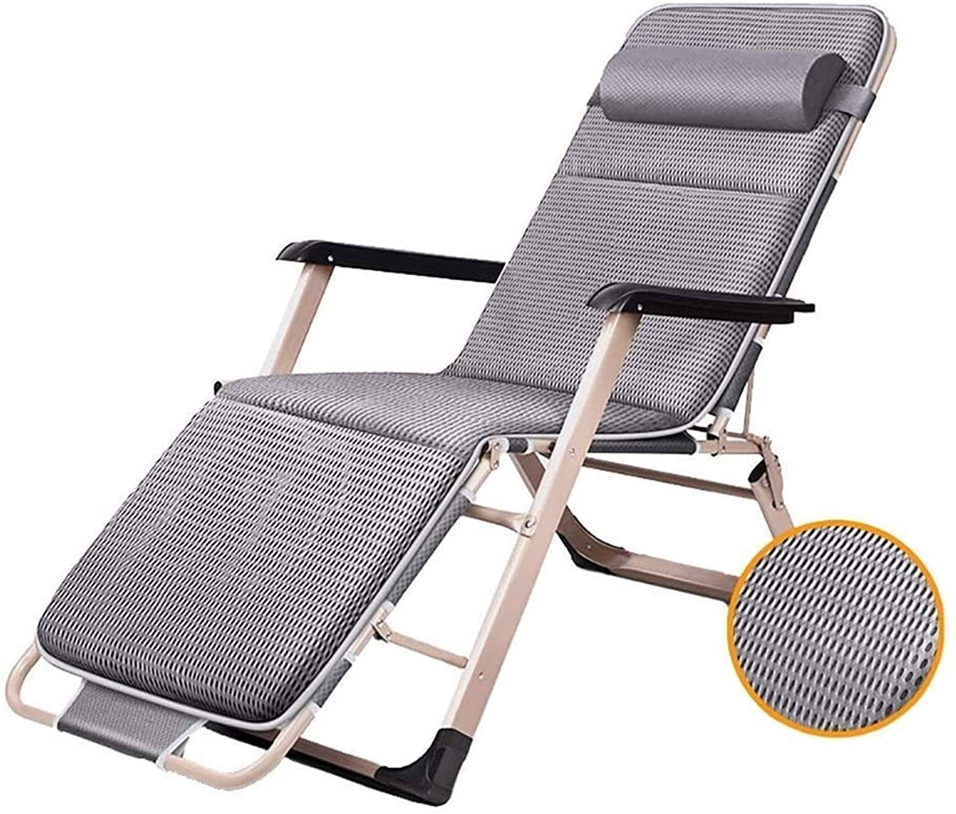 sdneNest Silla de jardín reclinable ligera para el hogar y la cocina Tumbona plegable con cojines Zero Gravity R Silla plegable Silla de playa Gr-A