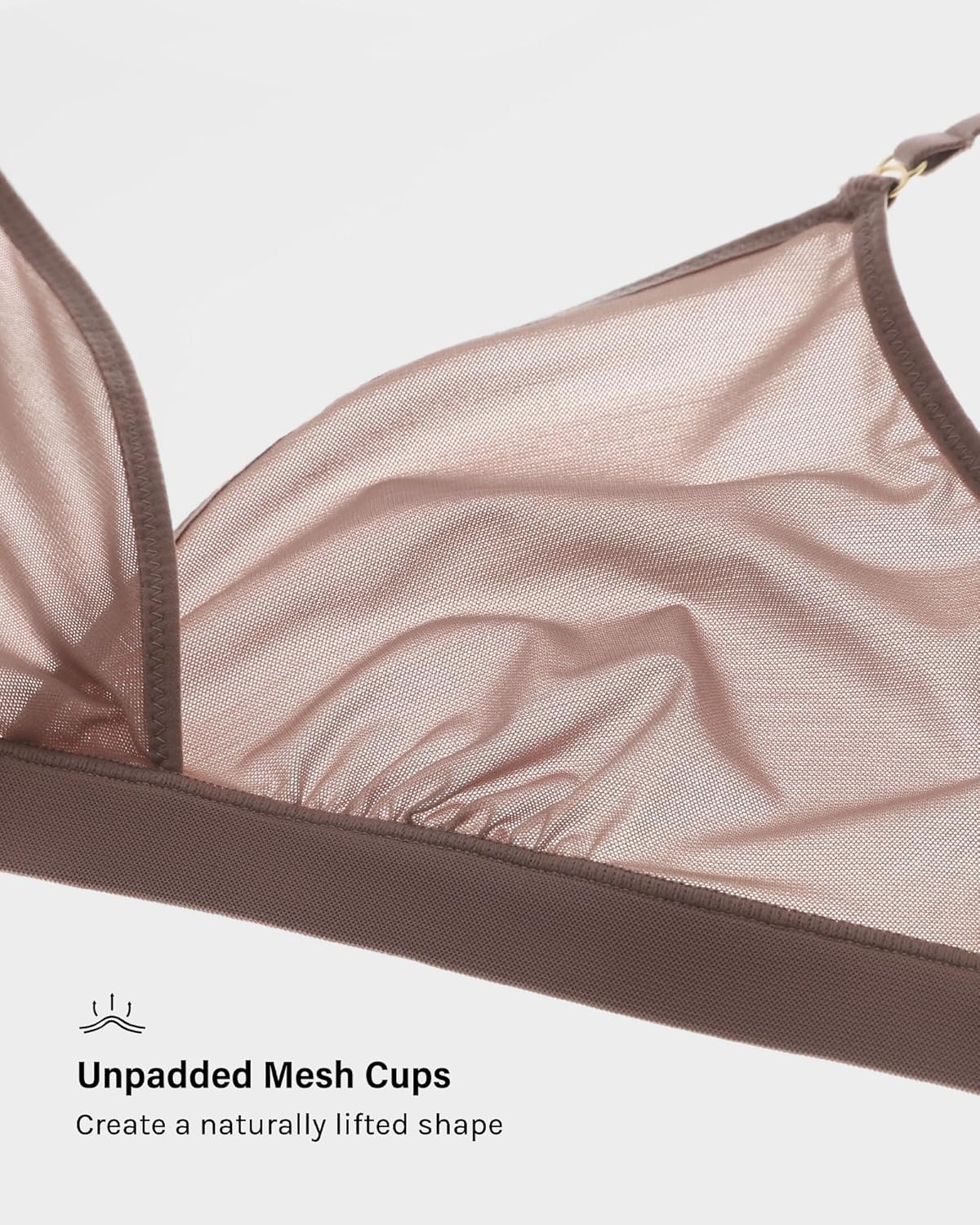 INLYRIC Women's Cosnufy Sheer Triangle Bralettes - Unlined Mesh Sexy Comfortable No Padding Bras No Underwire - Image 3