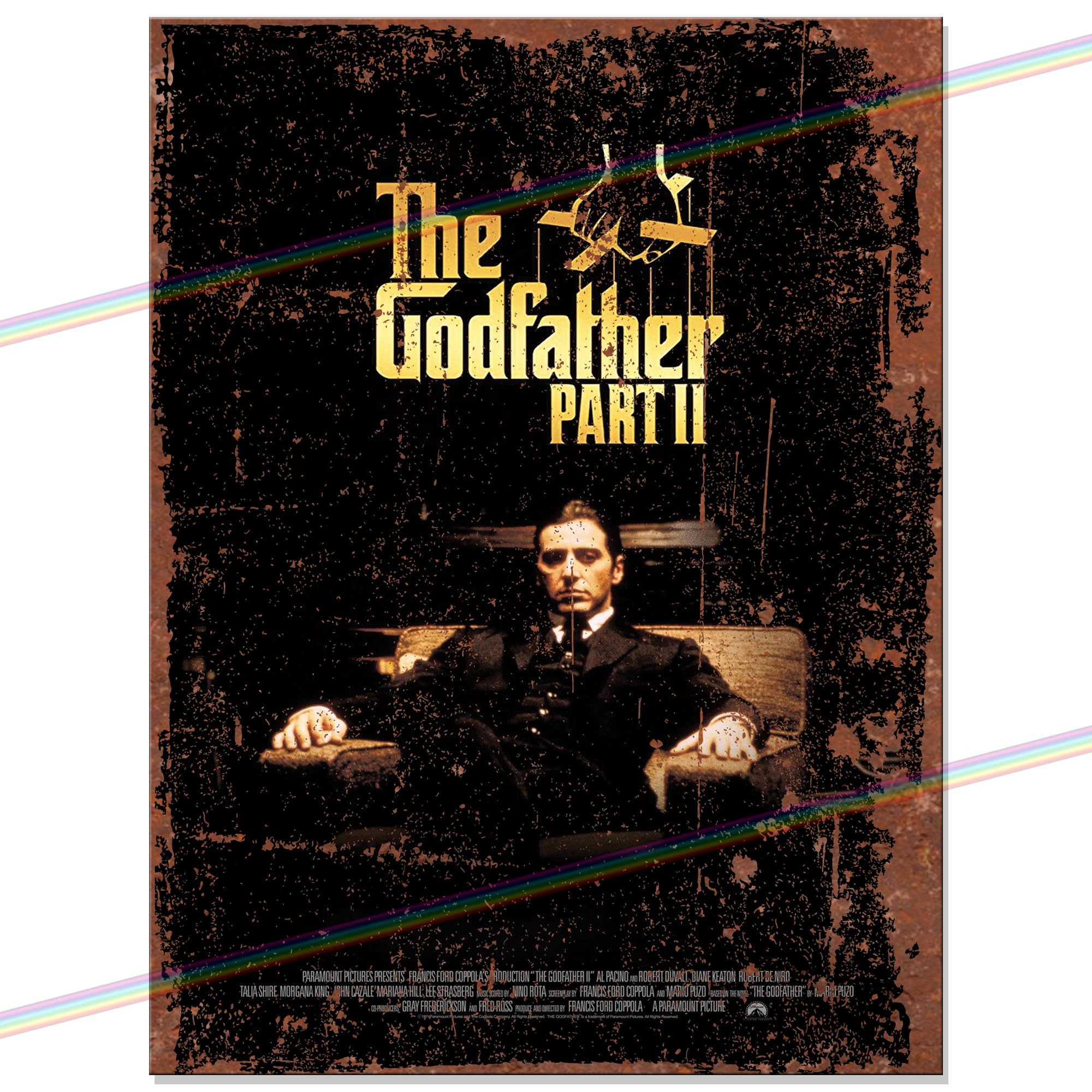 Movie Metal Signs for Mancave, Shed, Garage, Kitchen, Man Cave. Gift for Birthday, Christmas, Xmas. Retro Vintage Reproduction Memorabilia Tin Signs. 20cm x 15cm (GODFATHER PART 2)