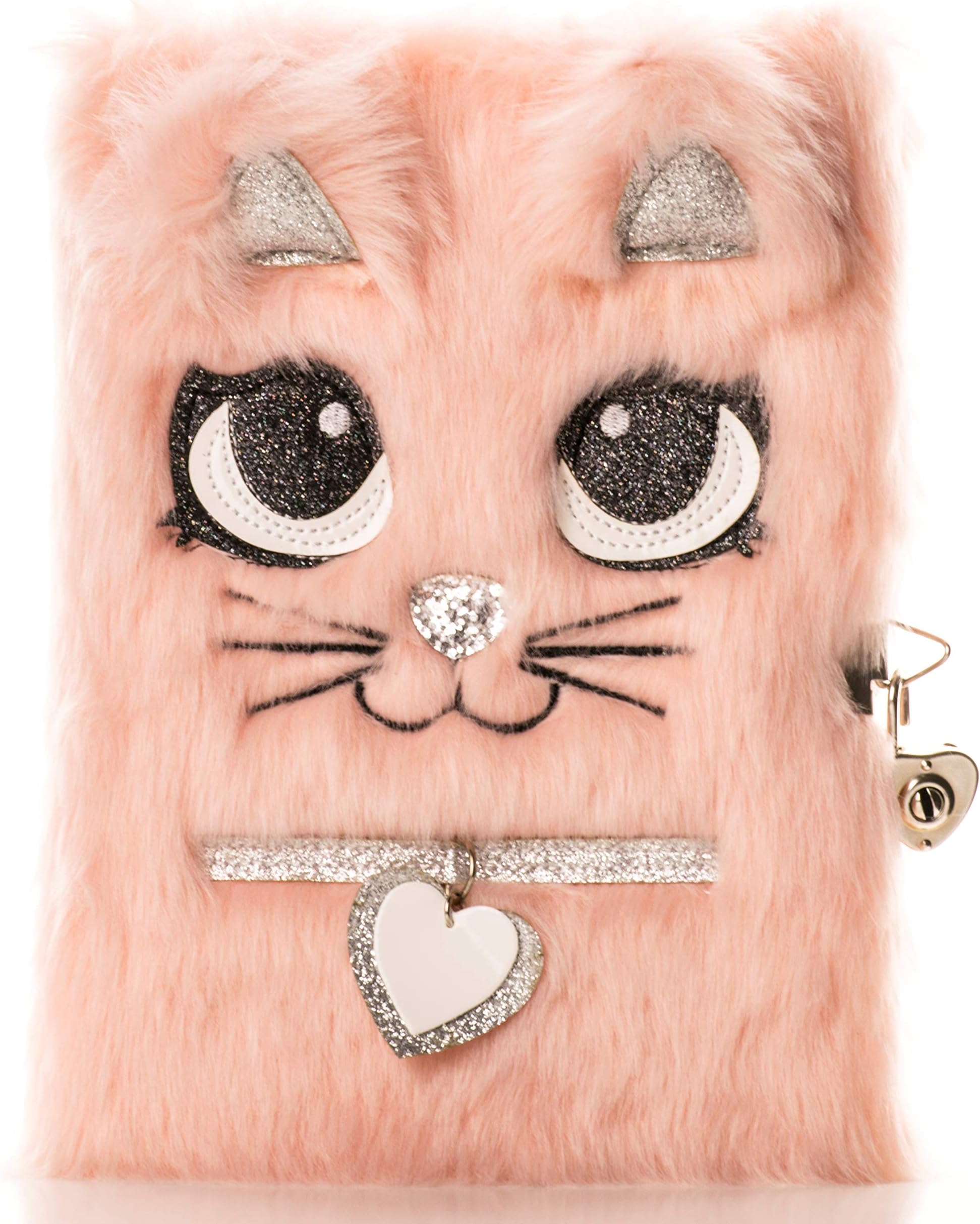 Plush Diary with Lock and Keys for girls Kitty Notebook for kids light pink Journal Magic Notebook for Kids for Writing and Drawing