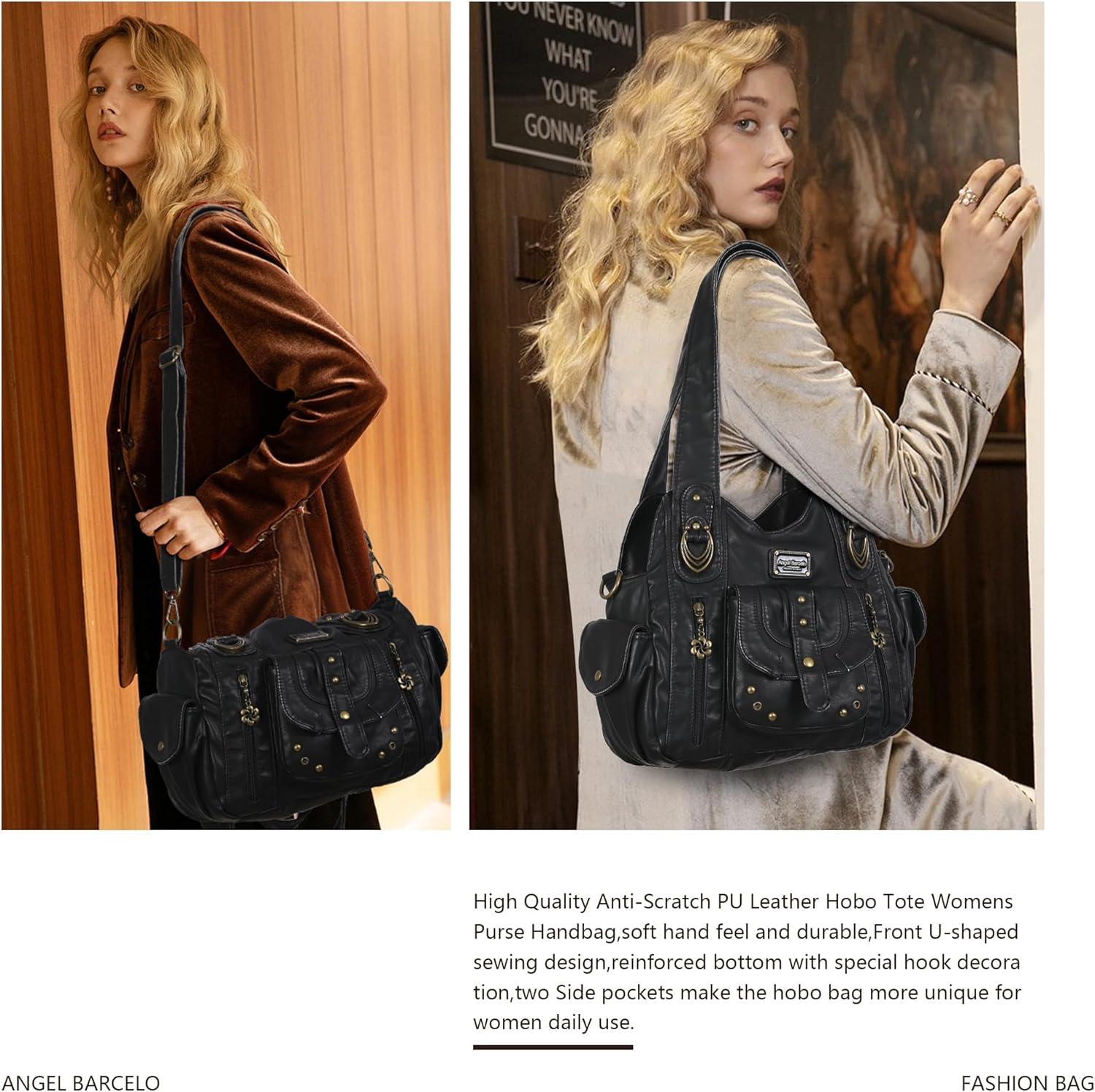 Angel Barcelo Hobo Bag for Women Crossbody Purse and Handbags Shoulder Bags - Image 2