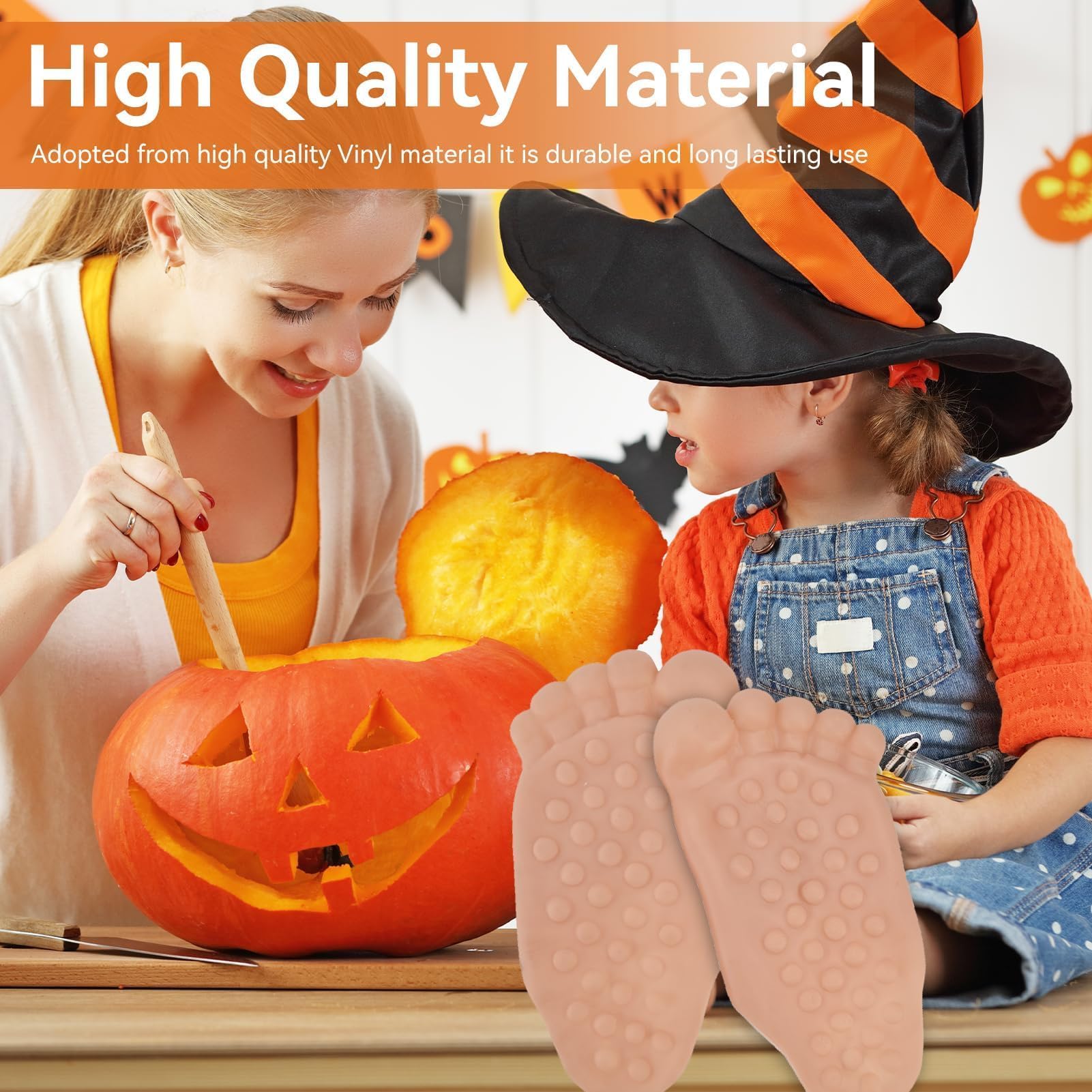 Pantofole per Halloween con Piedi giganti, Foto Ciabatta a Piedi Nudi Unisex Pantofole di Halloween per Costume da Donna Uomo Interno Feste (Marrone)