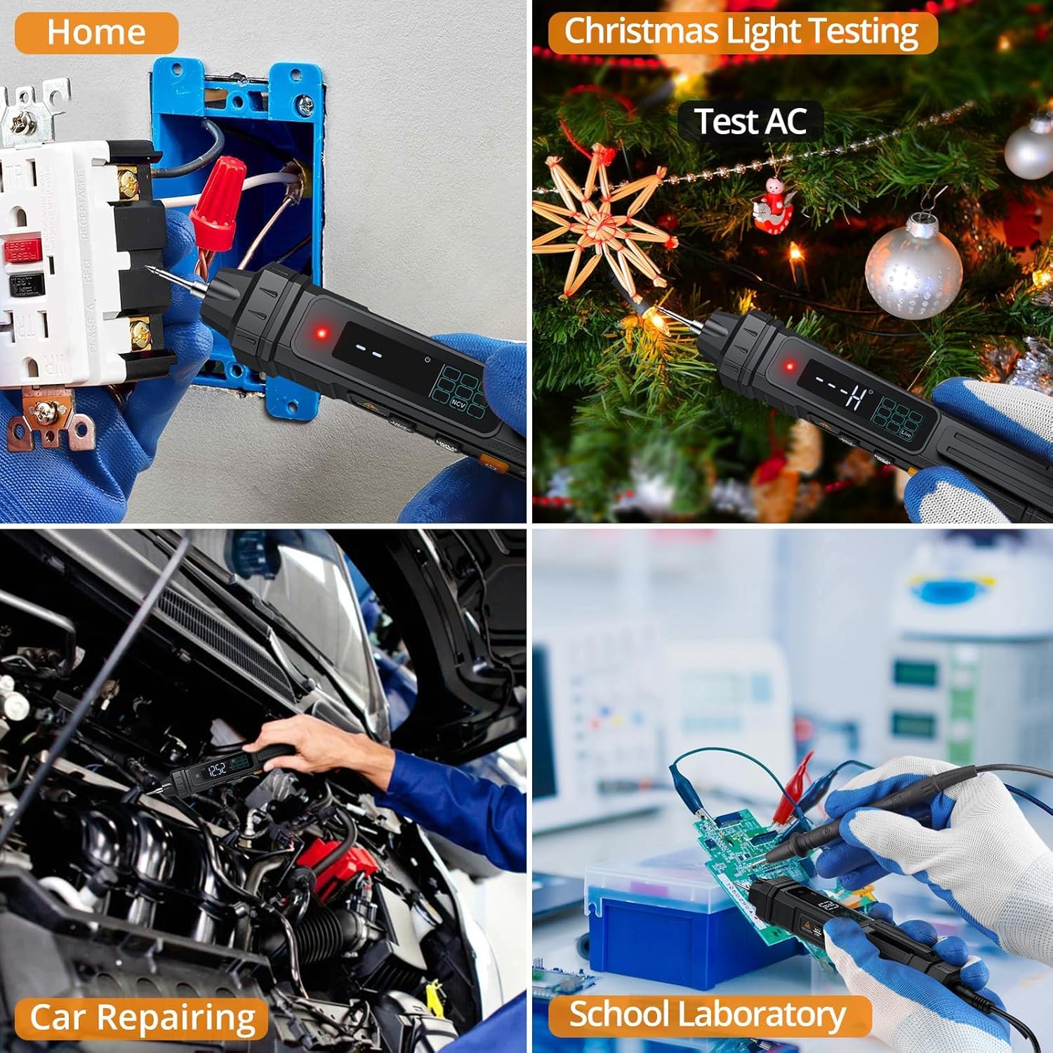 Neoteck Professional Electrical Kit: 6000 Counts 2-in-1 Multimeter & Auto Ranging Digital Multimeter, LCD Display, AC/DC Voltage, Resistance, Continuity, Capacitance, Diode