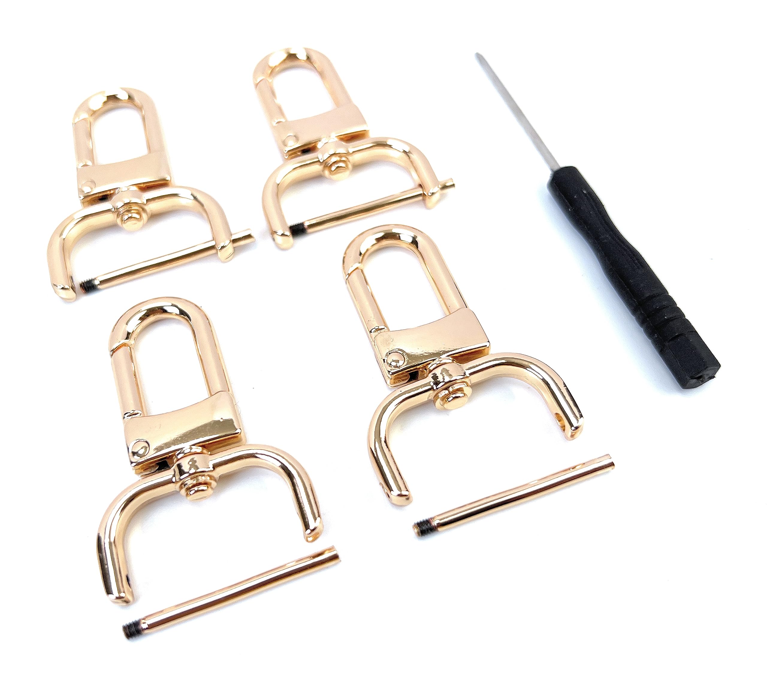 VersaKits – 4 Stück Drehbare Karabinerhaken, 1,9 Cm (3/4 Zoll), Silber – Perfekt Für Handtaschen, Schlüsselanhänger & DIY