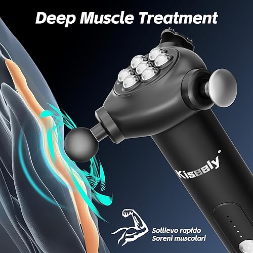 Miniatura 7 de Pistola de masaje de tejido profundo con 5 velocidades, masajeador muscular vibratorio, masajeador de terapia para todo el alivio del cuerpo,