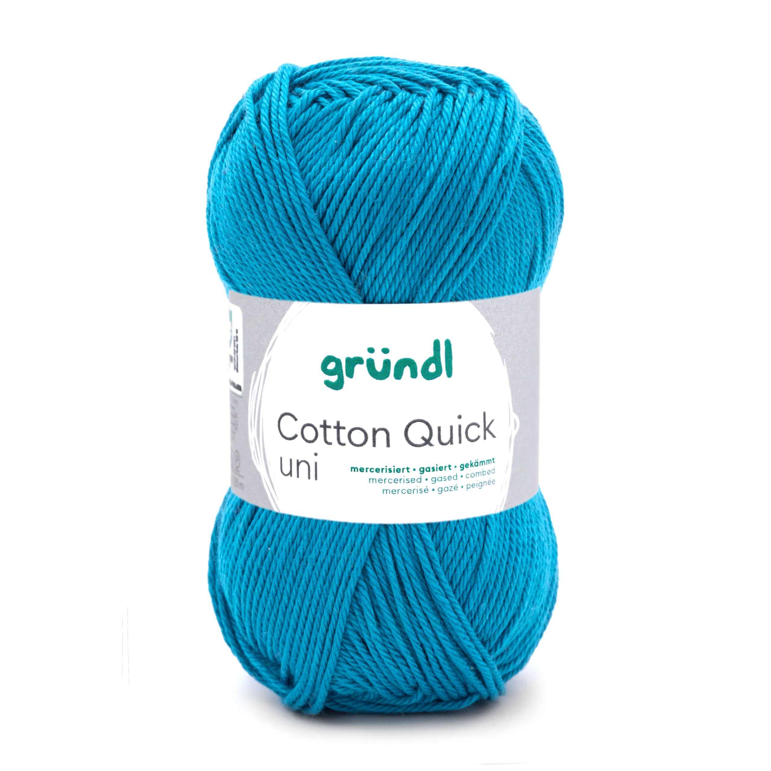 Gründl Cotton Quick Uni Set Lana Per Rete Della Spesa – 4 Gomitoli Cotone 100% + Uncinetto E Istruzioni, Colore Petrolio - 3