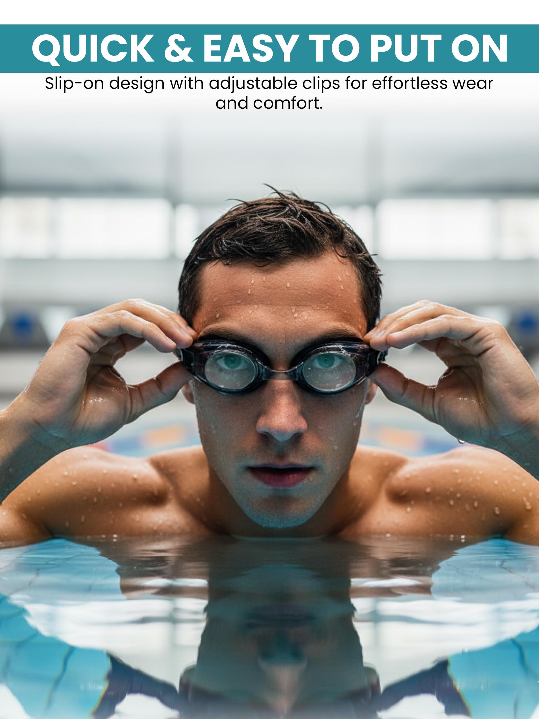 SPORTS WORLD VISION Occhialini da nuoto ottici | Occhialini da sub unisex impermeabili per adulti con diottrie positive e negative | Protezione UV antiappannamento, visione chiara e grandangolare