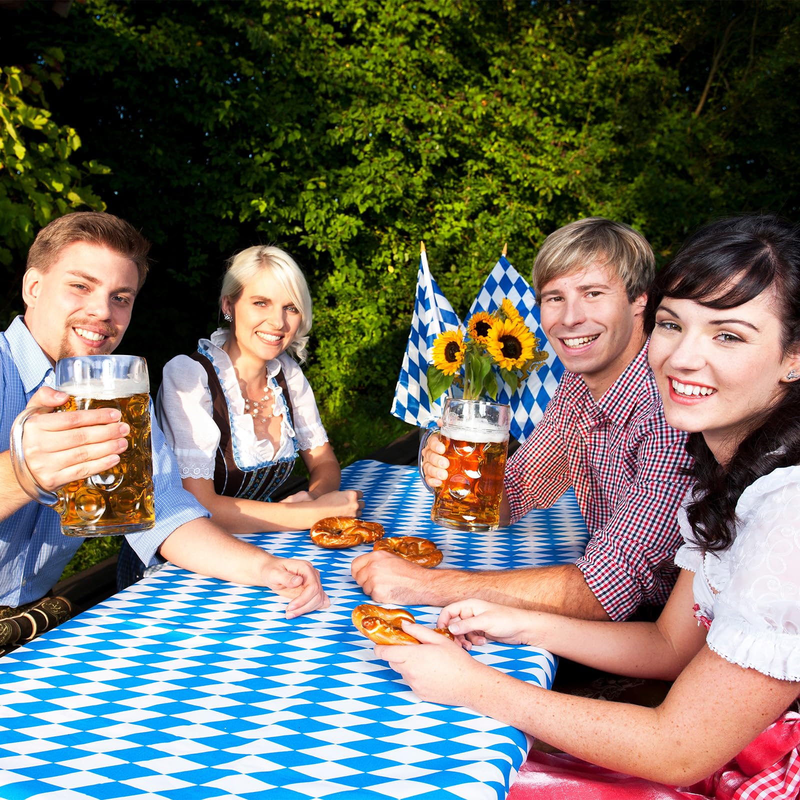 ASTARON Oktoberfest Tischdecken – 12 Stück, 137x274cm, Rechteckig, Aus PEVA, Wasser- Und ölbeständig