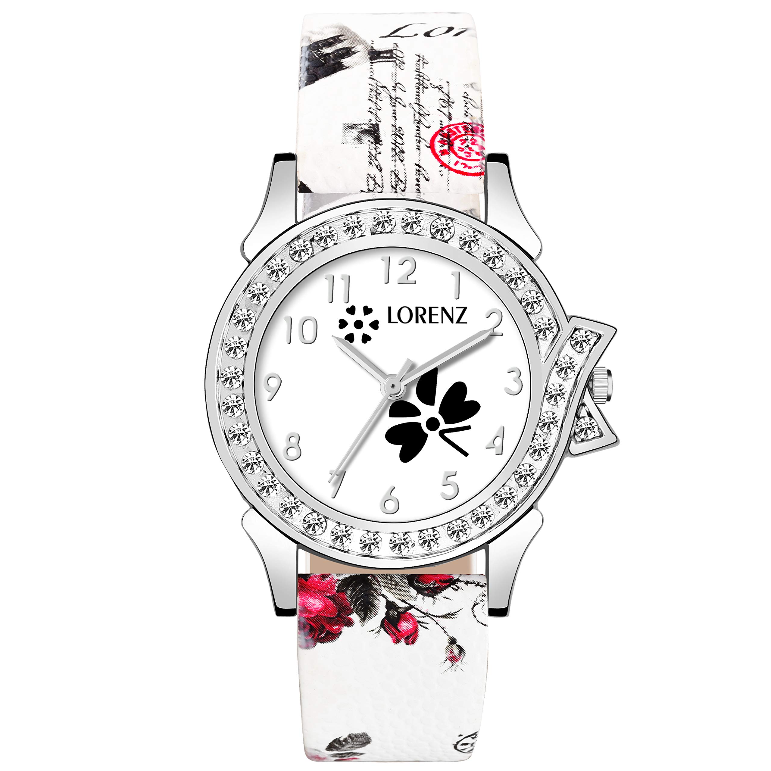 LORENZ AS-54A Flower Dial Printed Leather Strap Watch for Women|Watch for Girls (B07RXCDCVK) Amazon Price History, Amazon Price Tracker