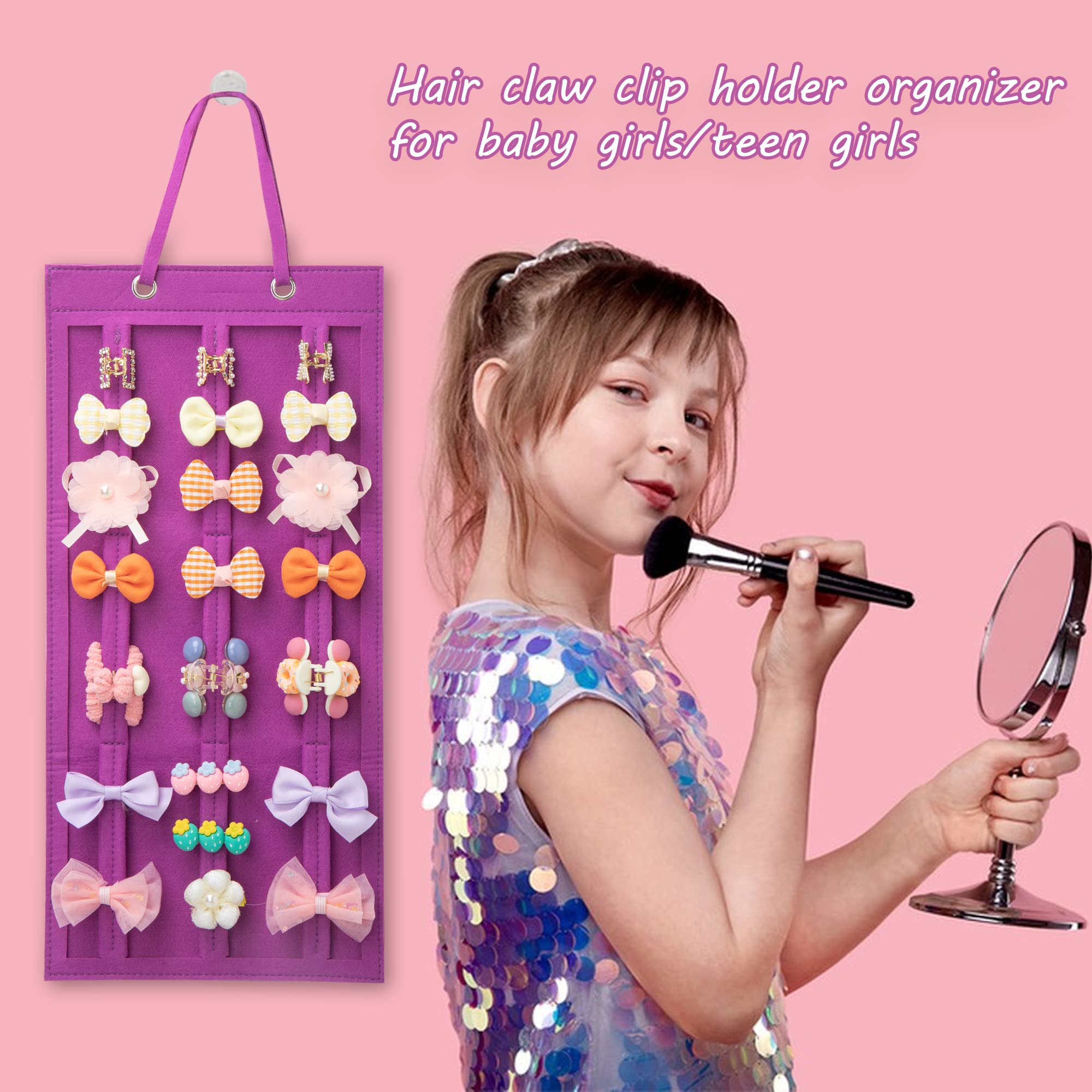 SMUK Haarklammer-Aufhänger Für Mädchen & Frauen – Wand-Organizer Für Krallenclips & Haarspangen, Platzsparend Für Tür Oder Schrank