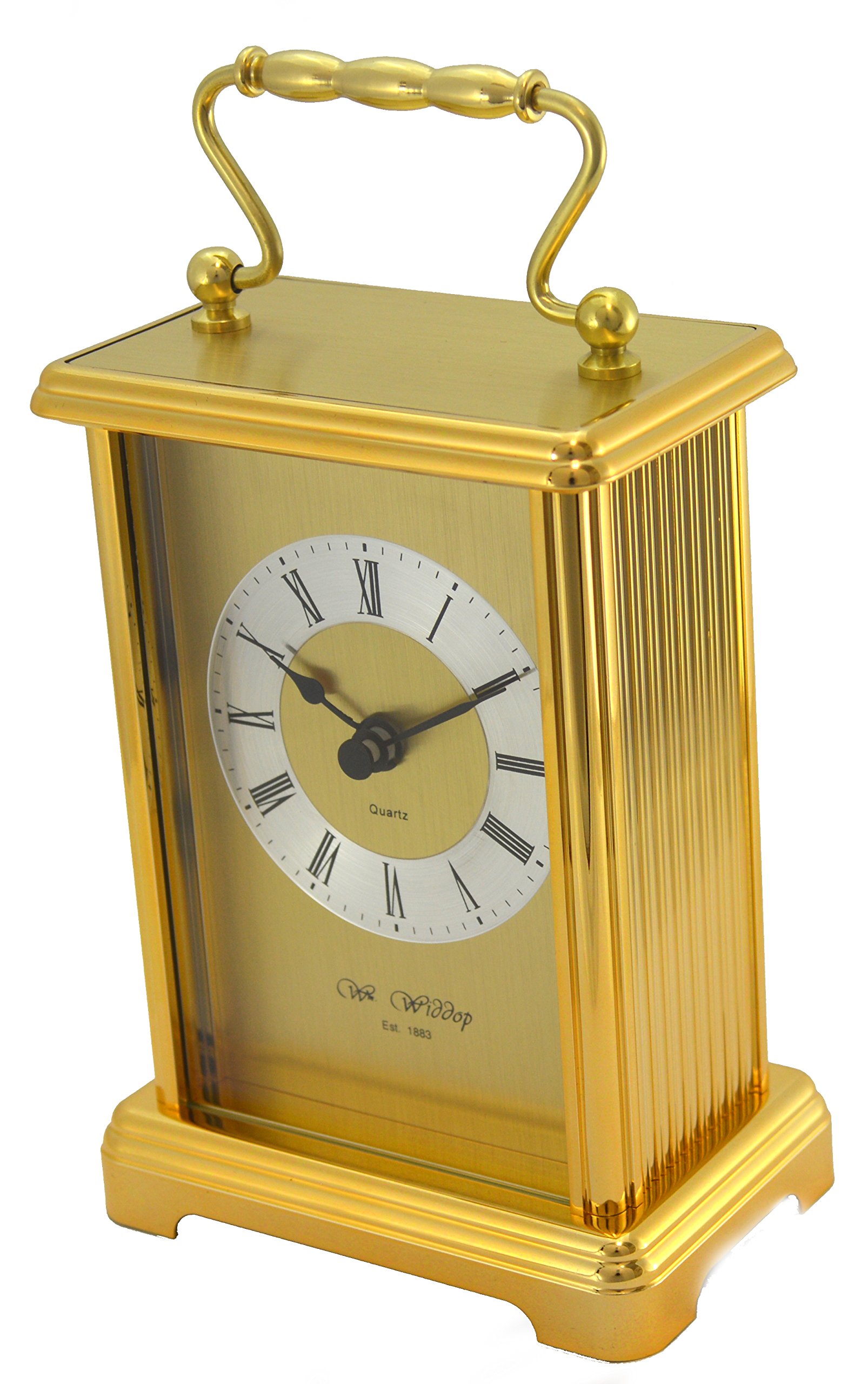 Gold Colour Two Tone Gilt Carriage Clock by Widdop