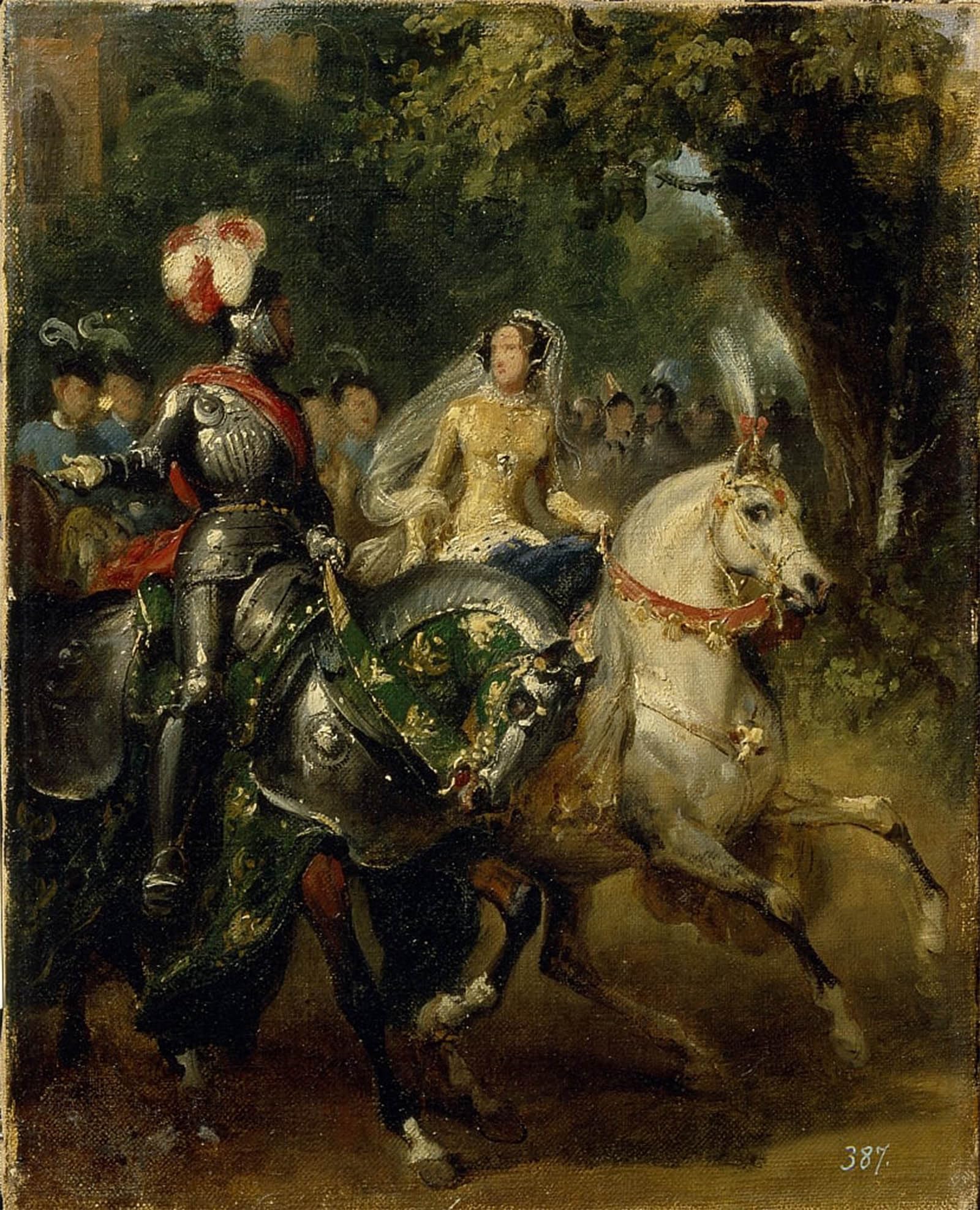 ARTXLXXBN Famous Painting Canvas Artwork Graffiti Print Cavalcade by Horace Vernet Portrait Canvas Image for Home Decor 60x90cm