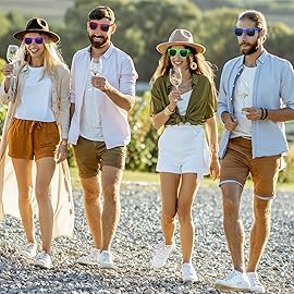 ASTARON 12 Pack Party Sunglasses Bulk Neon Party Favors for Beach Wedding Party Pool Party Supplies