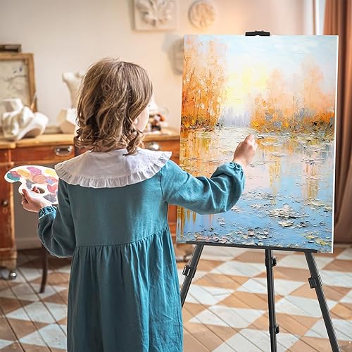 Miniatura 9 de Caballete de exhibición de pintura artística  Trípode de metal de aluminio ajustable portátil con bolsas, altura de 17 a 66 pulgadas, extra