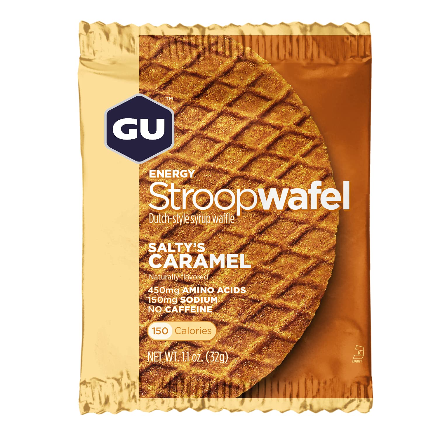 Energy Stroopwafels, Salty's Caramel 16 Pack - Dutch Syrup Waffle with Carbs, Amino Acids & Electrolytes - High Energy Snacks for Hiking, Running & Cycling