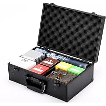 Black TC-A5B Tabletop Gaming Storage Case with Sliding Divider Walls for TCG, Deck Box, Card Games, MTG, Magic, FaB, YGO, FaB, Dominion, Board Games.