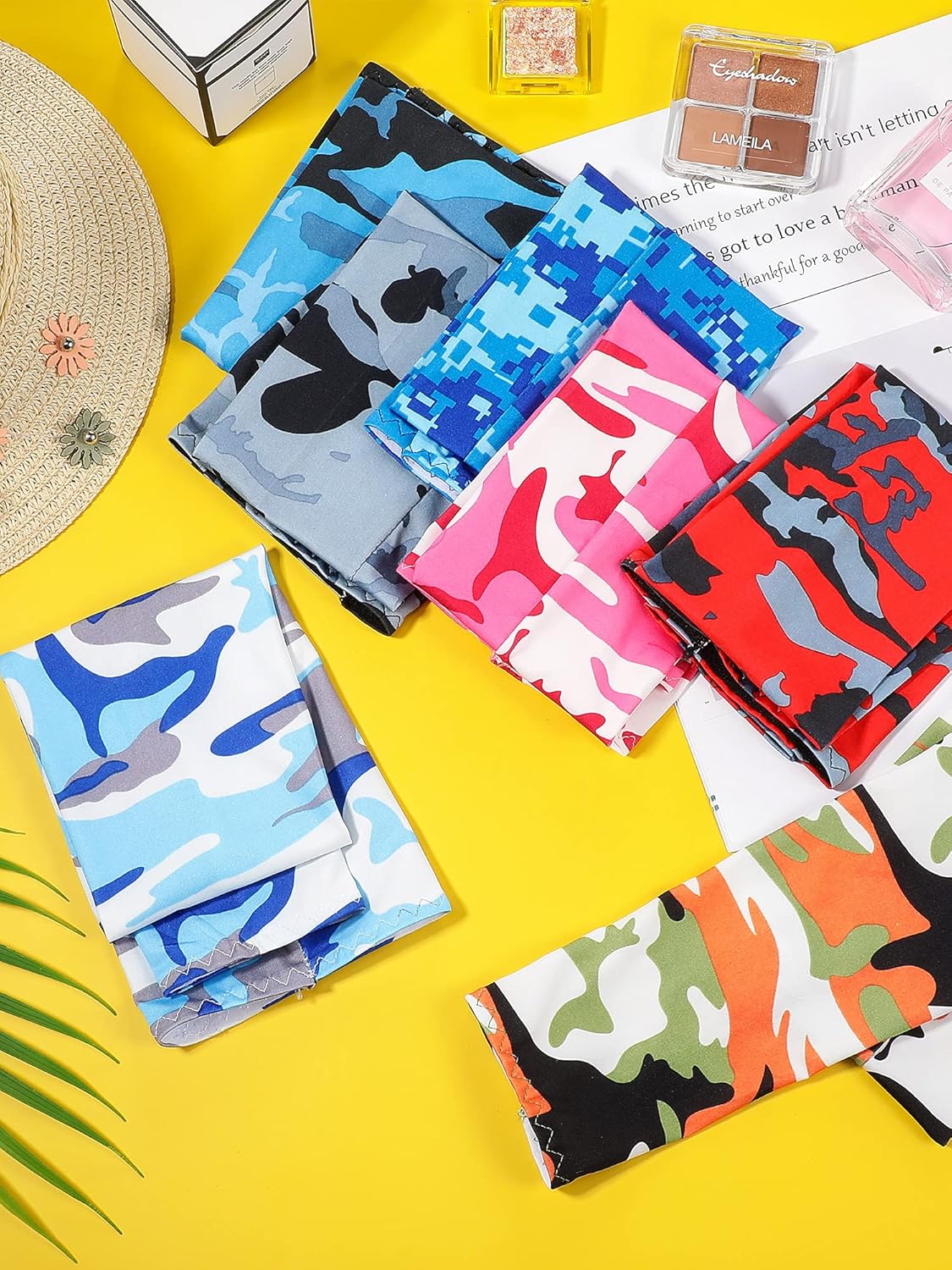 Geyoga 20 Pairs Sun Protection Arm Sleeves Fingerless Gloves Unisex Arm Covers Ice Silk Cooling Sleeves Protective Non-Slip Arm Sleeves for Outdoor Sports Running Cycling Driving, 20 Colors