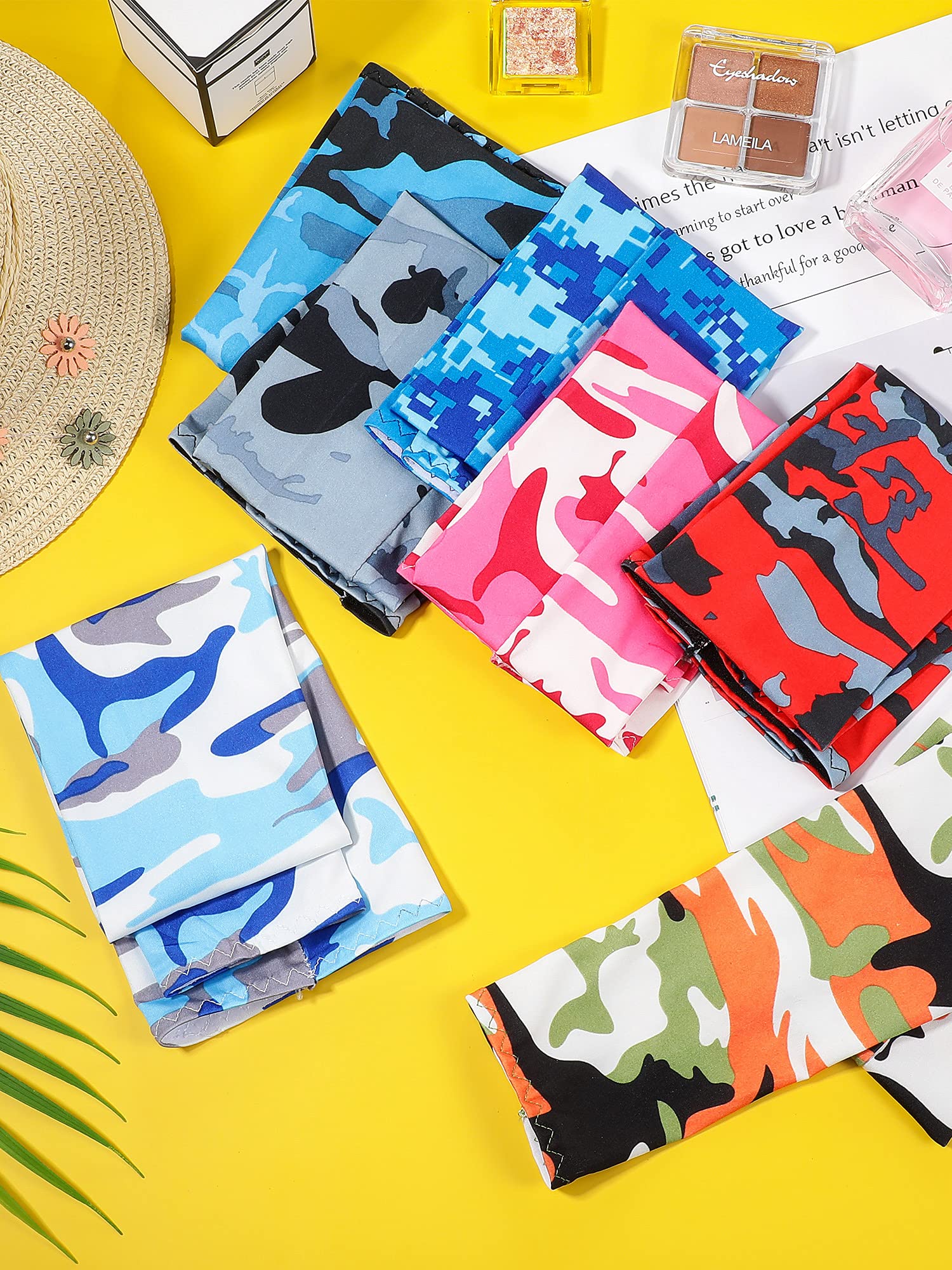 Geyoga 20 Paar Sonnenschutzmanschetten für Arme, kühlende Arm-Kompressionsmanschetten, weiche Eisseide, Unisex, fingerlose Handschuhe für Männer und Frauen, Sport, Outdoor, Gartenarbeit, Laufen