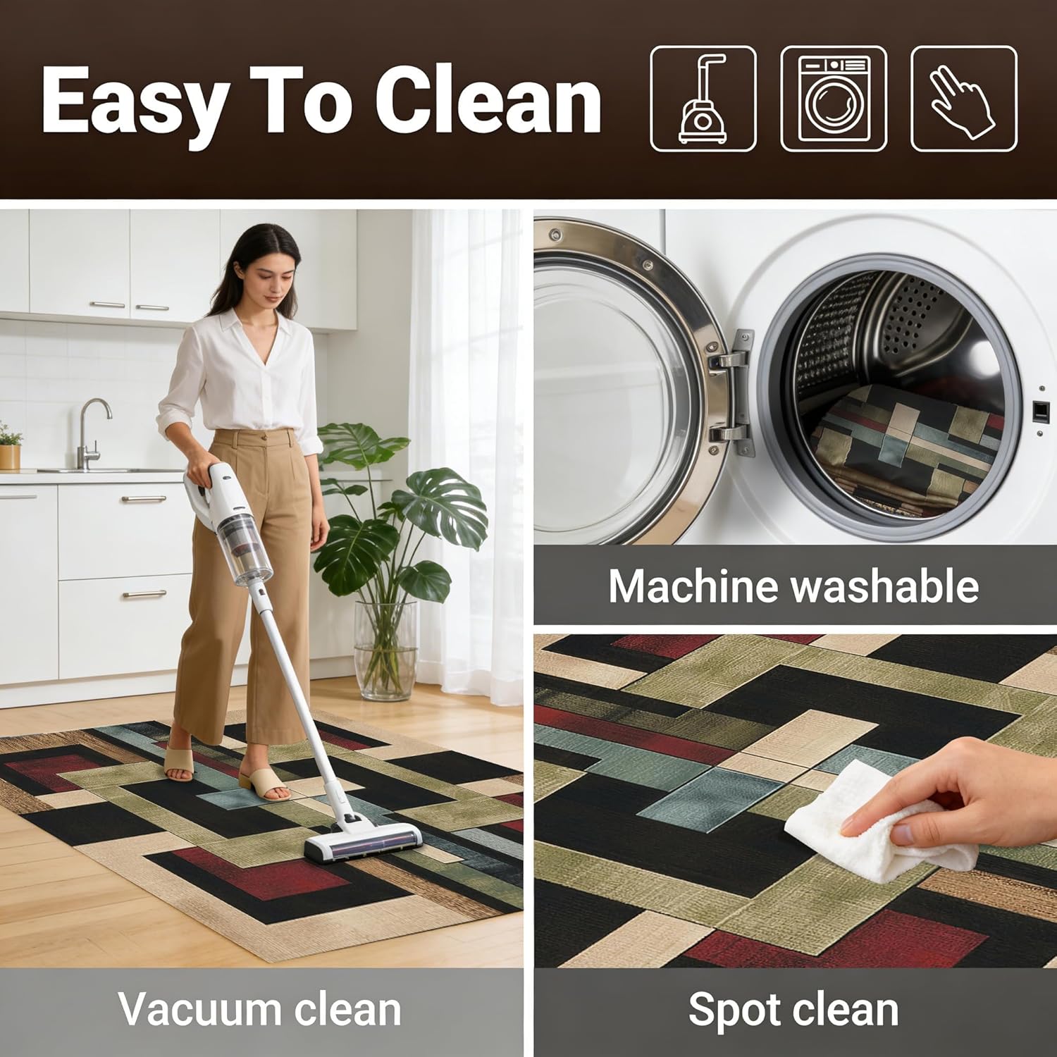 PAIPY Office Chair Mat for Hardwood Floor, Abstract Desk Mats,Under Desk Rug Protector for Rolling Chair, Computer Gaming Chair Mats, Low Pile Carpet Floor Mat (Geometric Pattern, 39"x63")
