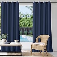 Vista 21 de StangH 2 paneles de cortinas opacas beige para exteriores, cortinas opacas resistentes al viento con parte superior desmontable para espacios