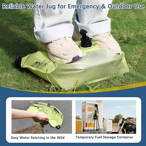 Miniatura 6 de Jarra de agua plegable de 2.1 galones con espita, bolsa de agua portátil sin BPA, bolsas de agua plegables para senderismo al aire libre, viajes,