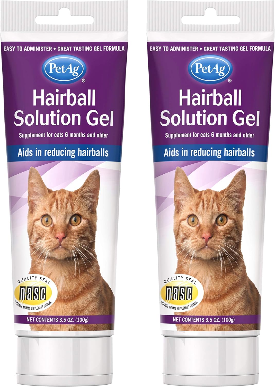 PetAg Hairball Solution Gel Supplement for Cats - Hairball Remedy for Cats - 3.5 oz - 2 Pack : Pet Supplies