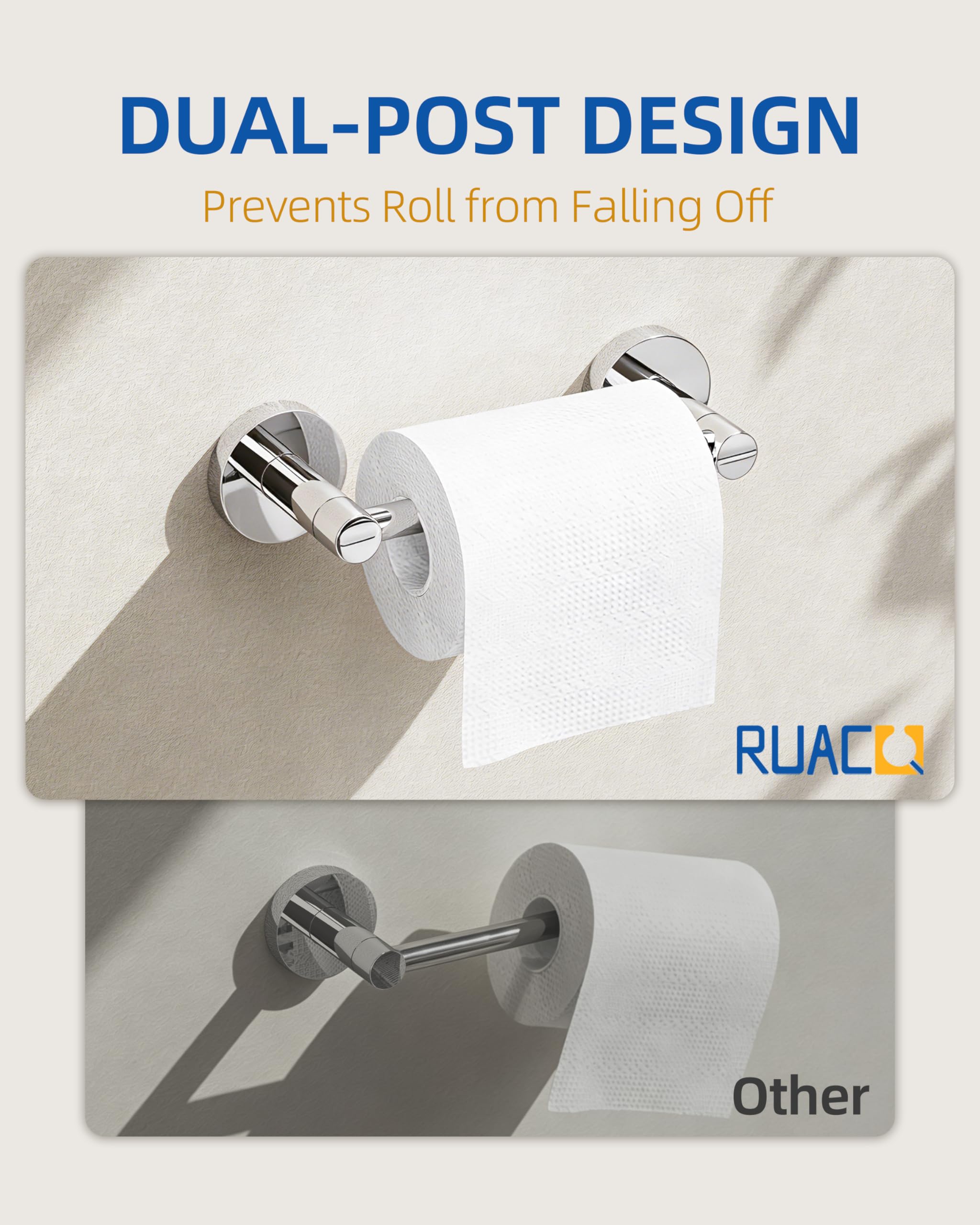 RUACQ Chrome Toilet Paper Holder Wall Mount for Bathroom — Amazon image 3