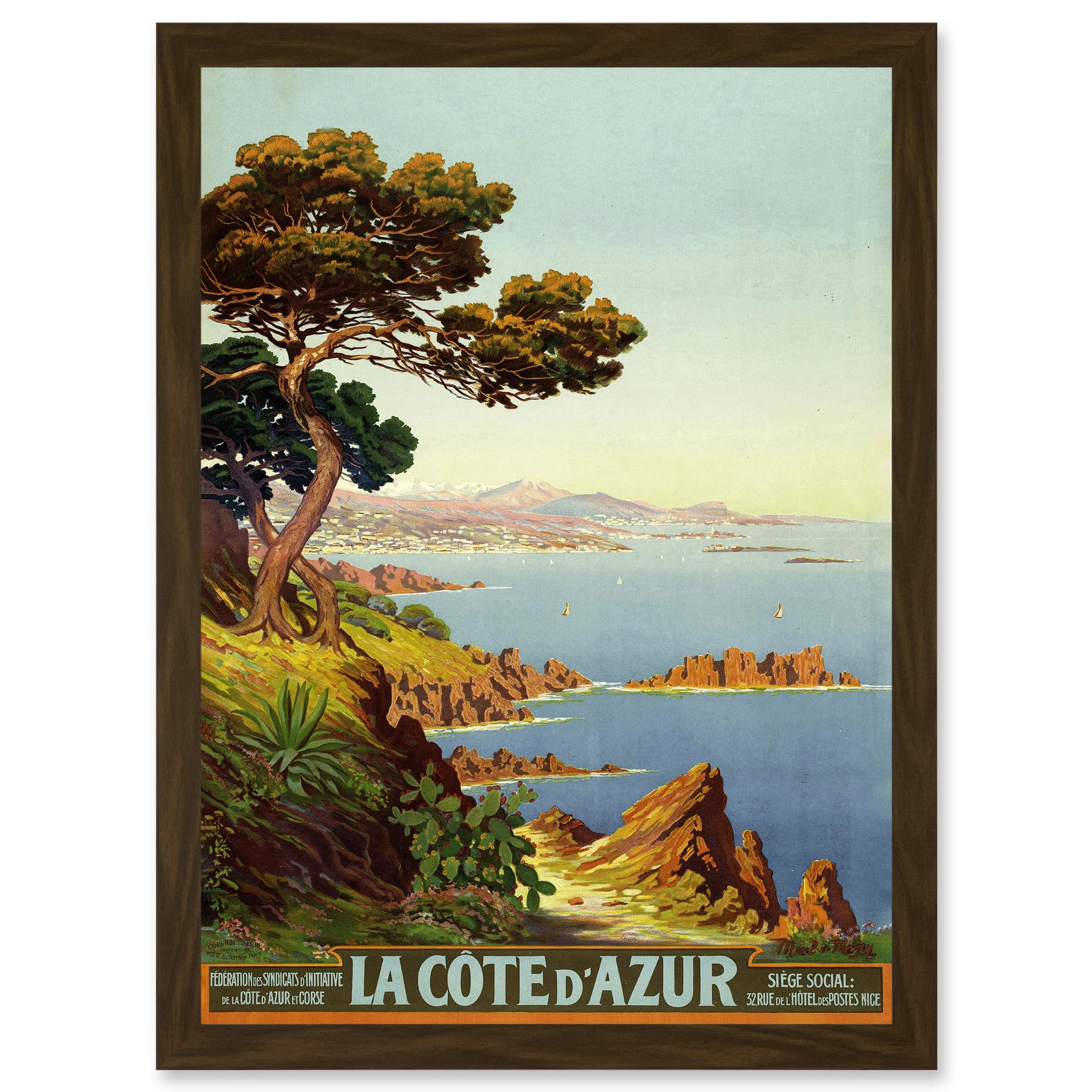 Artery8 De Tanguy La Cote D Azur France Travel Advert Artwork Framed Wall Art Print A4