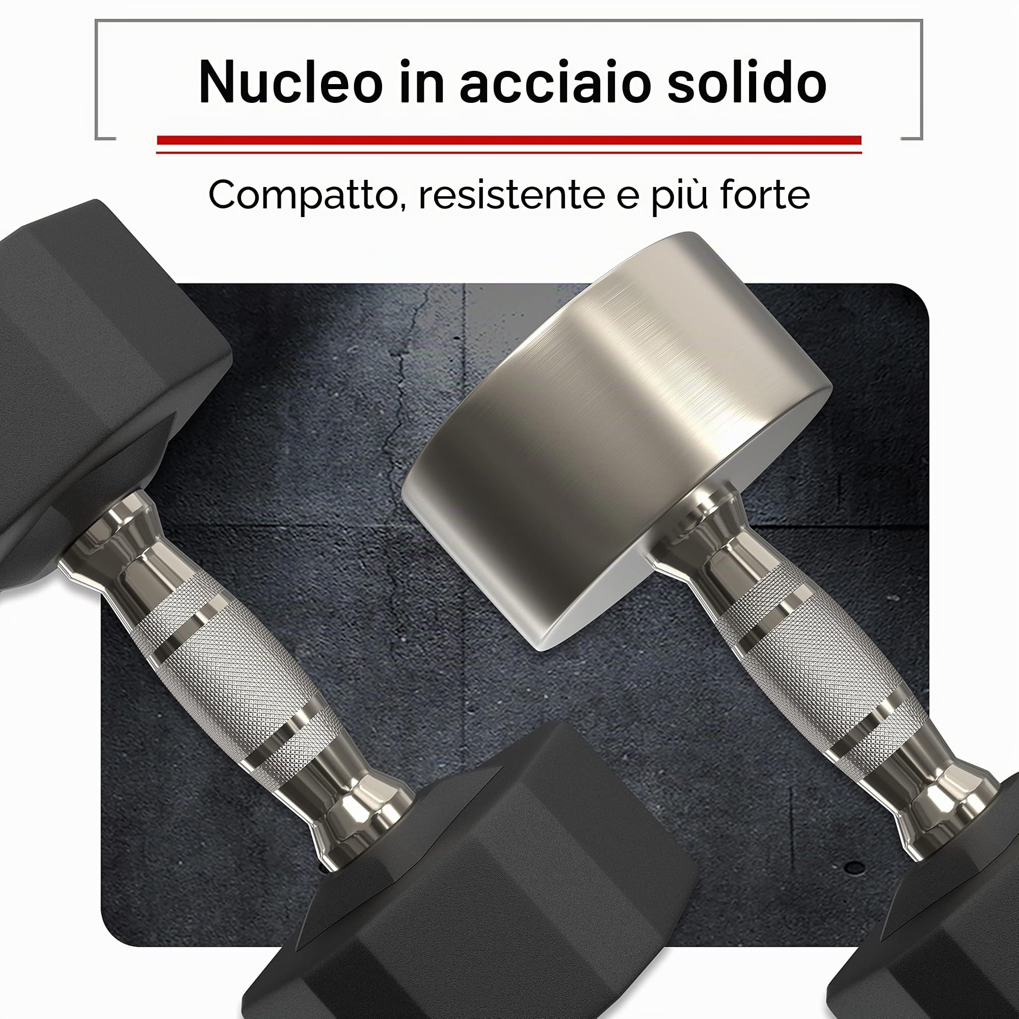 PROIRON Manubri Gommati da 3 a 24 kg -Pesi Palestra in Acciaio Anti collisione per Body Building, Pesistica Fitness, Allenamento (Paio o Singolo)