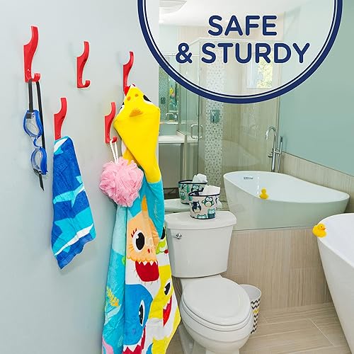 Miniatura 10 de Toughook Ganchos resistentes para colgar abrigos, chaquetas, mochilas, sombreros de béisbol, ganchos de color arcoíris montados en la pared para