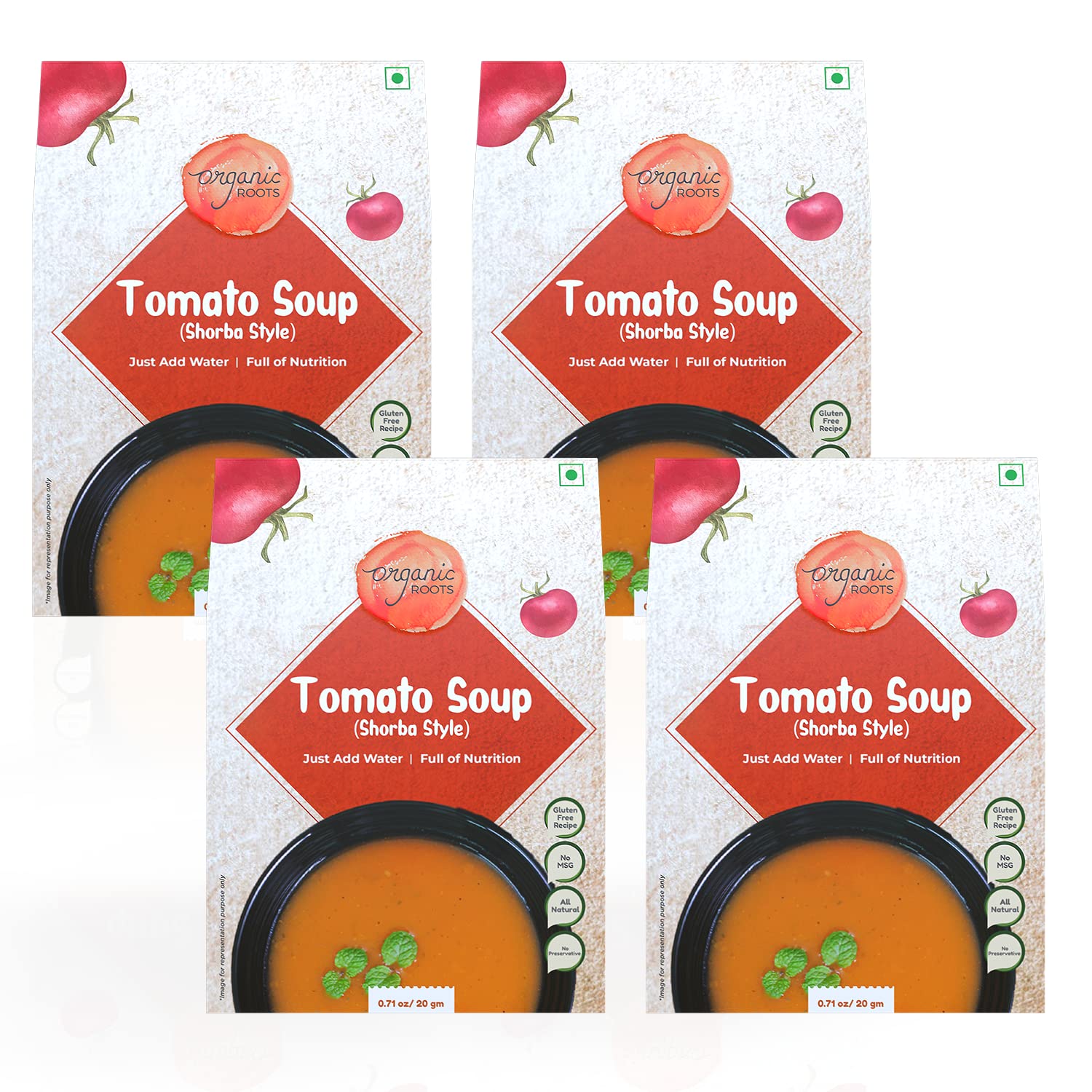 Organic Roots Tomato soup (Shorba Style) | Instant Soup | Ready to Eat Meal | No MSG, No Preservatives | Full Meal (Pack of 4) (B0BT9H9ZJ2) Amazon Price History, Amazon Price Tracker