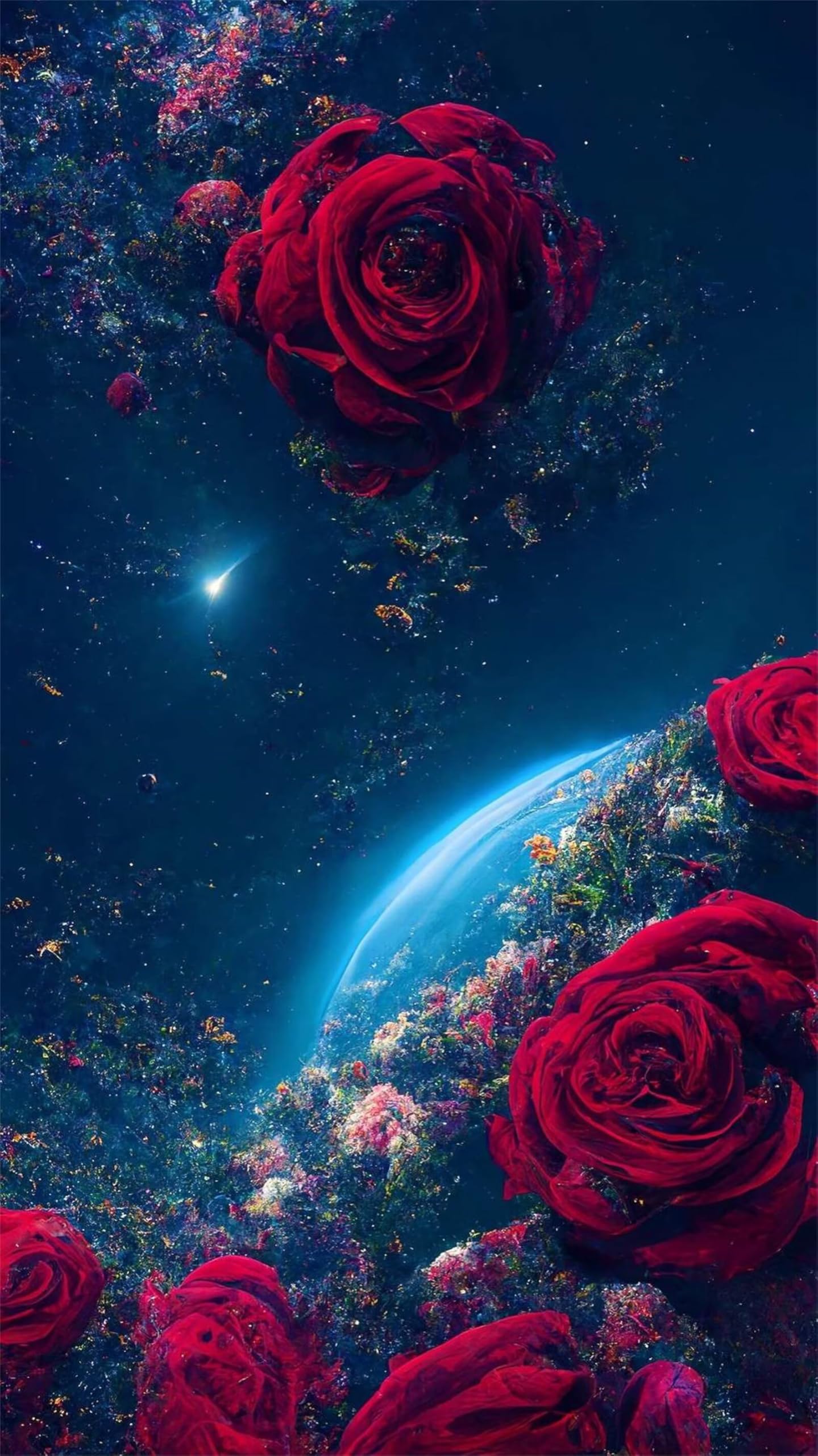 Puzzle dla dorosłych, 1200 elementów, Starry Night Roses, grafika, puzzle 75 x 50 cm, kolorowe puzzle "zrób to sam" do dekoracji domu, rodzinne puzzle dla początkujących i dzieci