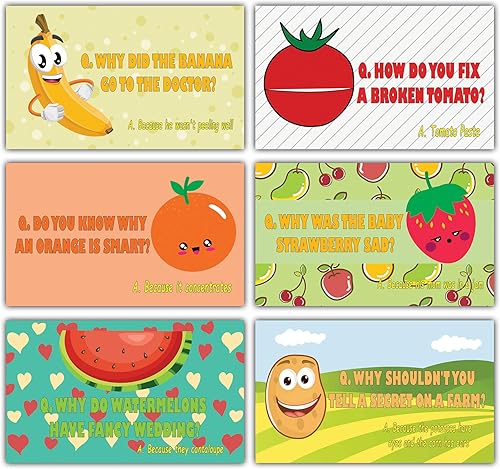 Miniatura 3 de Divertidas tarjetas de chistes de frutas y verduras (30 tarjetas x 4 juegos)  Juego de tarjetas educativas únicas de regalo  Gran regalo para niños