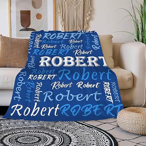 Miniatura 2 de Manta personalizada con nombre, manta de franela suave y ligera con nombre para hombres, mujeres, niños, niñas, niños, regalos personalizados para
