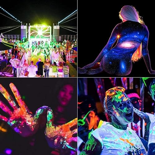 Miniatura 6 de HWay - Luces negras de 200 W, luces LED negras y moradas con enchufe (cable de 6 pies) para fiesta de luz negra, iluminación de escenario, acuario,